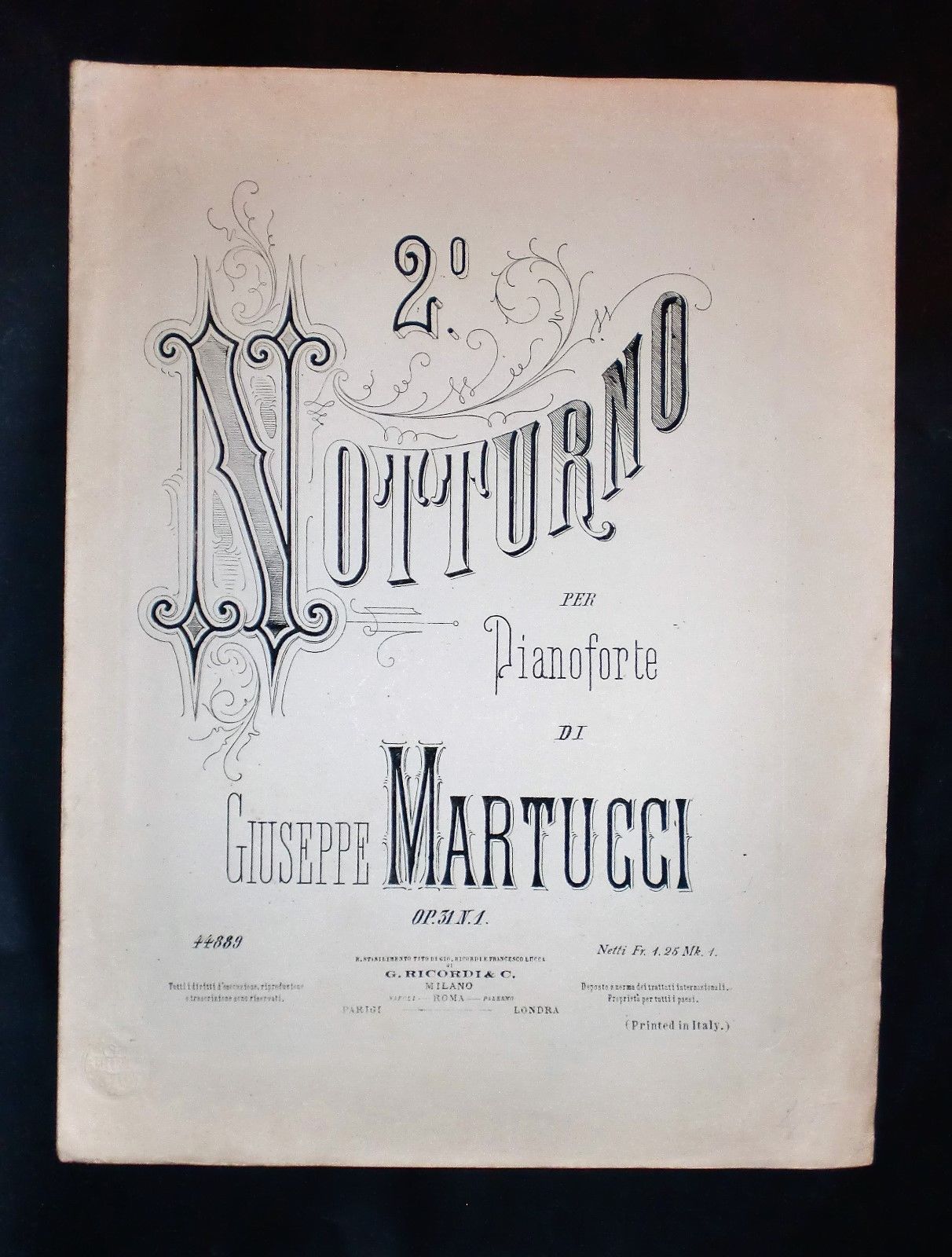 Musica Spartiti - 2° Notturno per pianforte - Giuseppe Martucci …