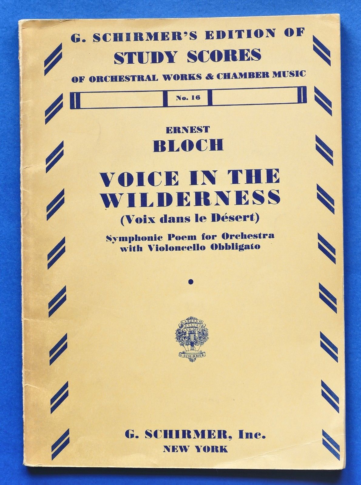 Musica Spartiti - Bloch - Voice in the wilderness - …