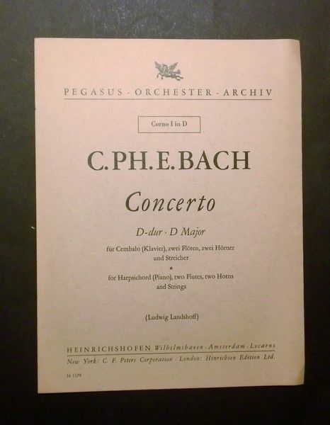 Musica Spartiti - C. Ph. Bach - Concerto D-dur - …