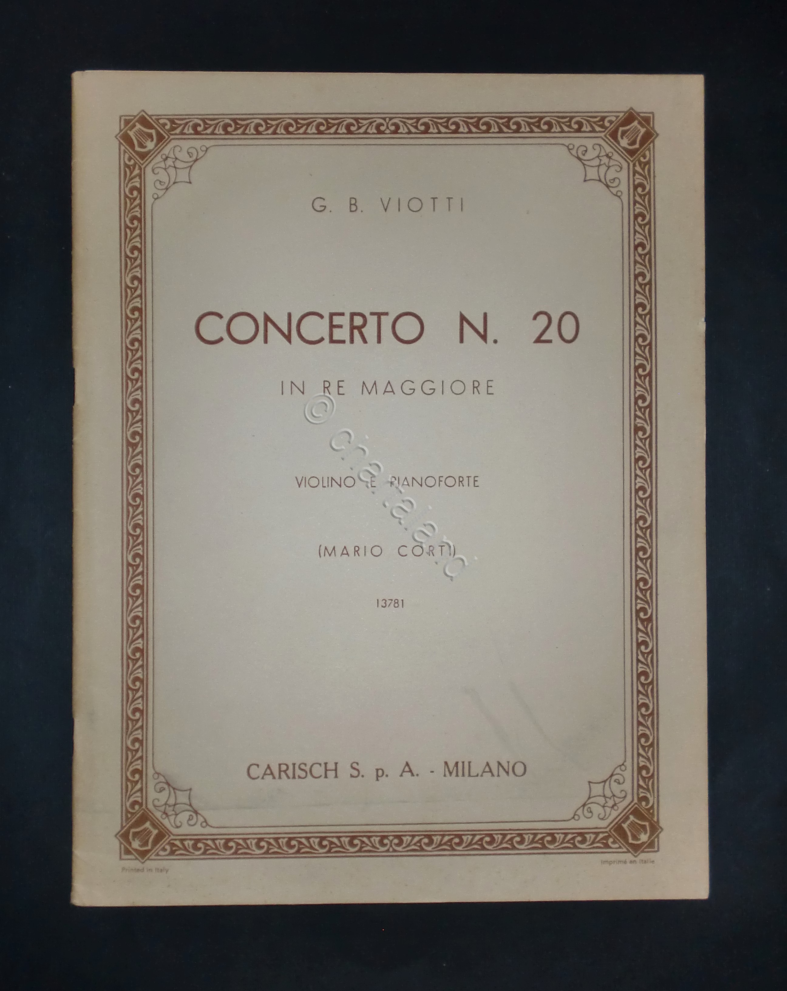 Musica spartiti - Concerto N. 20 - G. B. Viotti …