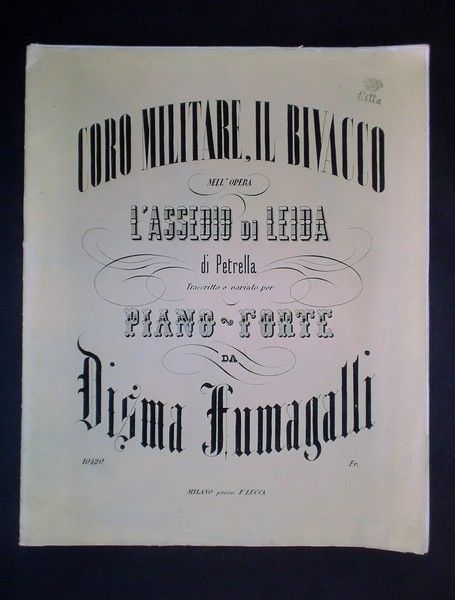 Musica Spartiti - Coro militare, il bivacco - Disma Fumagalli …