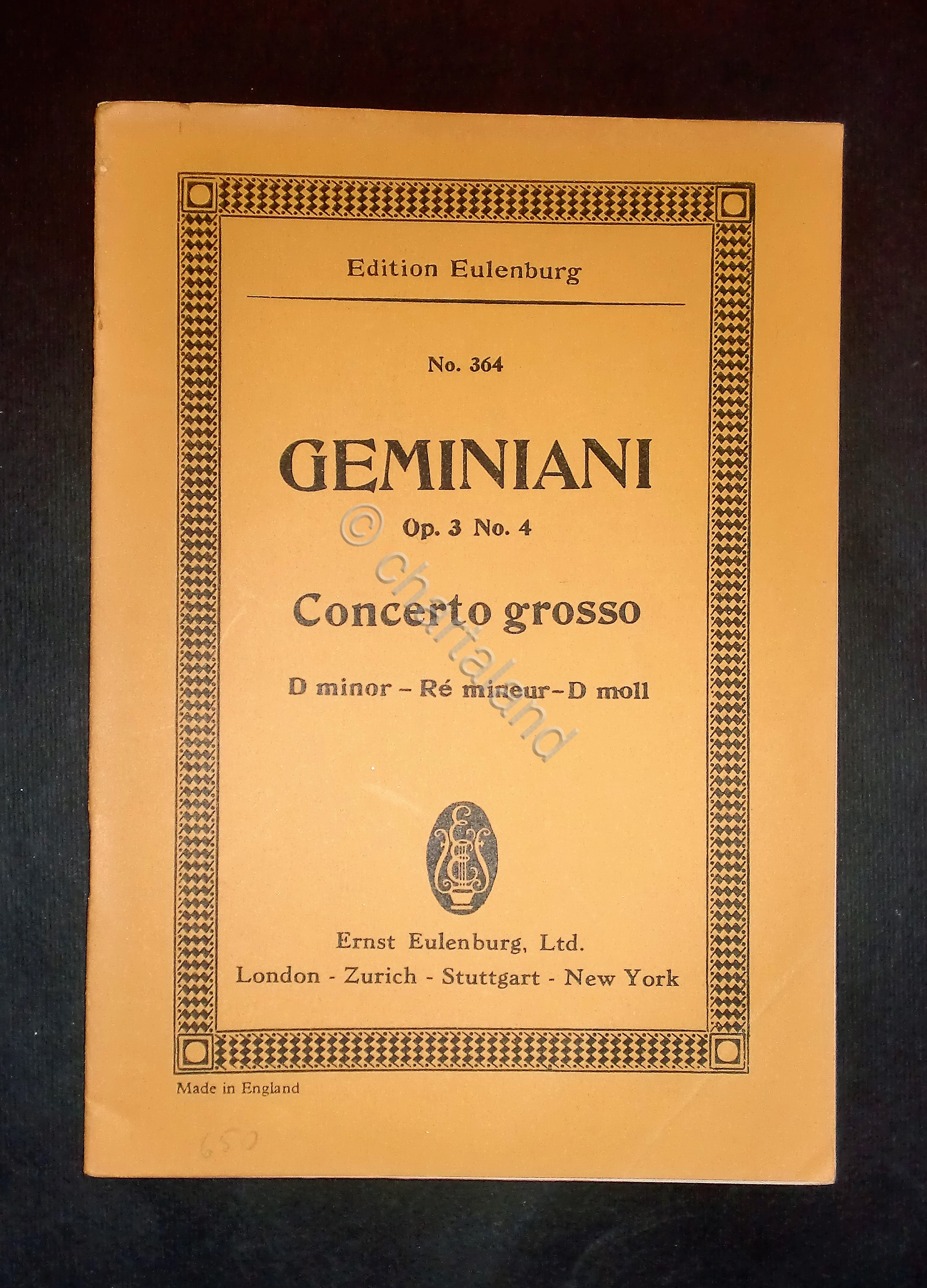 Musica spartiti - Edition Eulenburg No. 364 - Geminiani - …