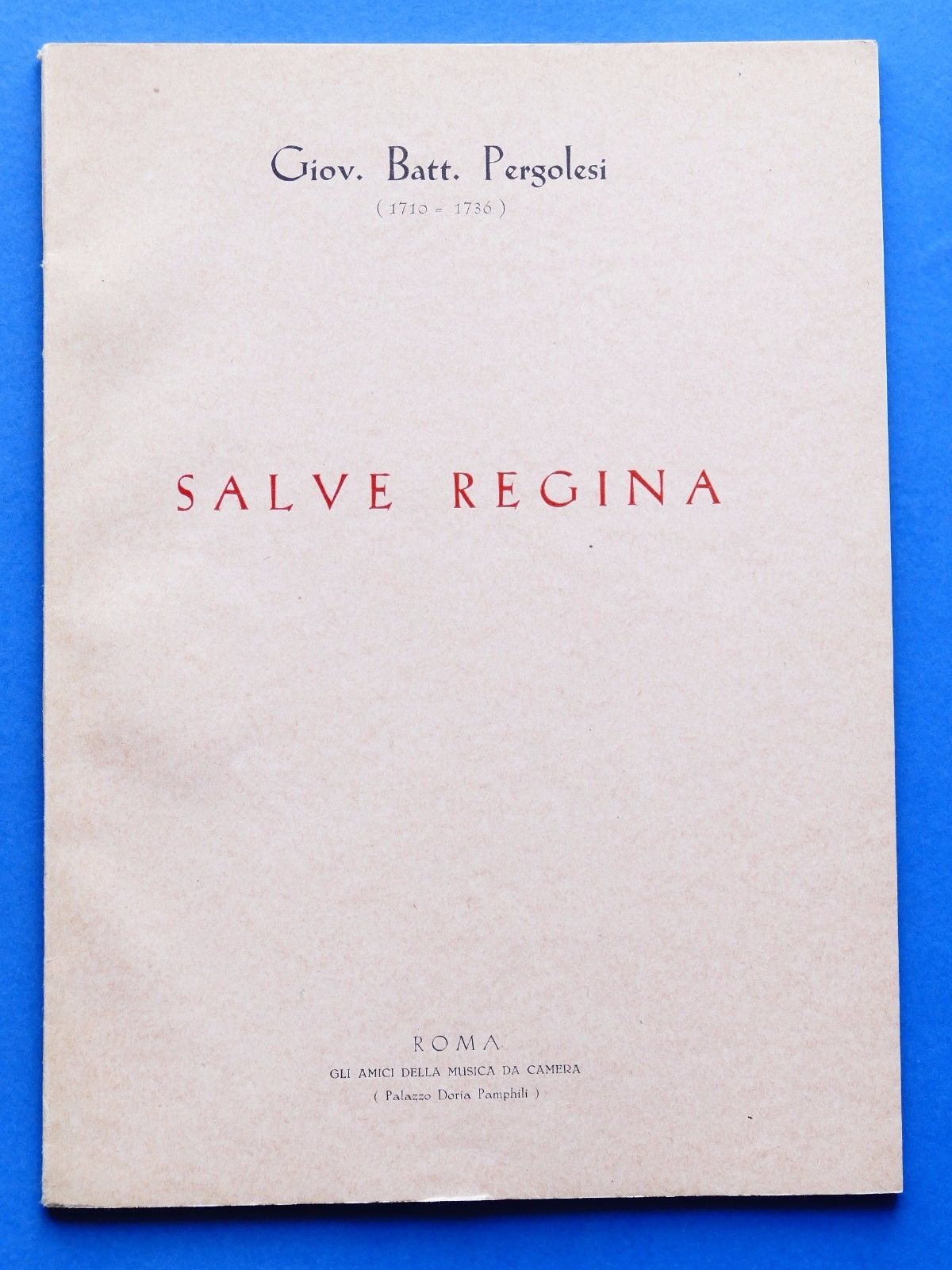Musica Spartiti - G.B. Pergolesi - Salve Regina
