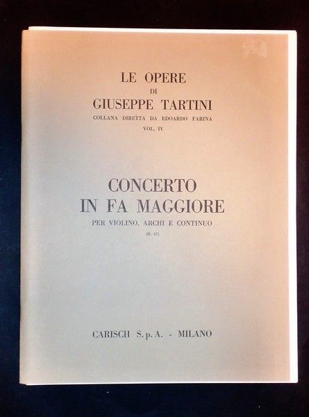 Musica Spartiti - G.Tartini - Concerto in Fa maggiore - …