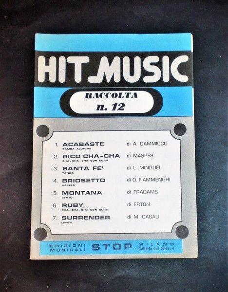 Musica Spartiti - Hits music - Raccolta n. 12 - …