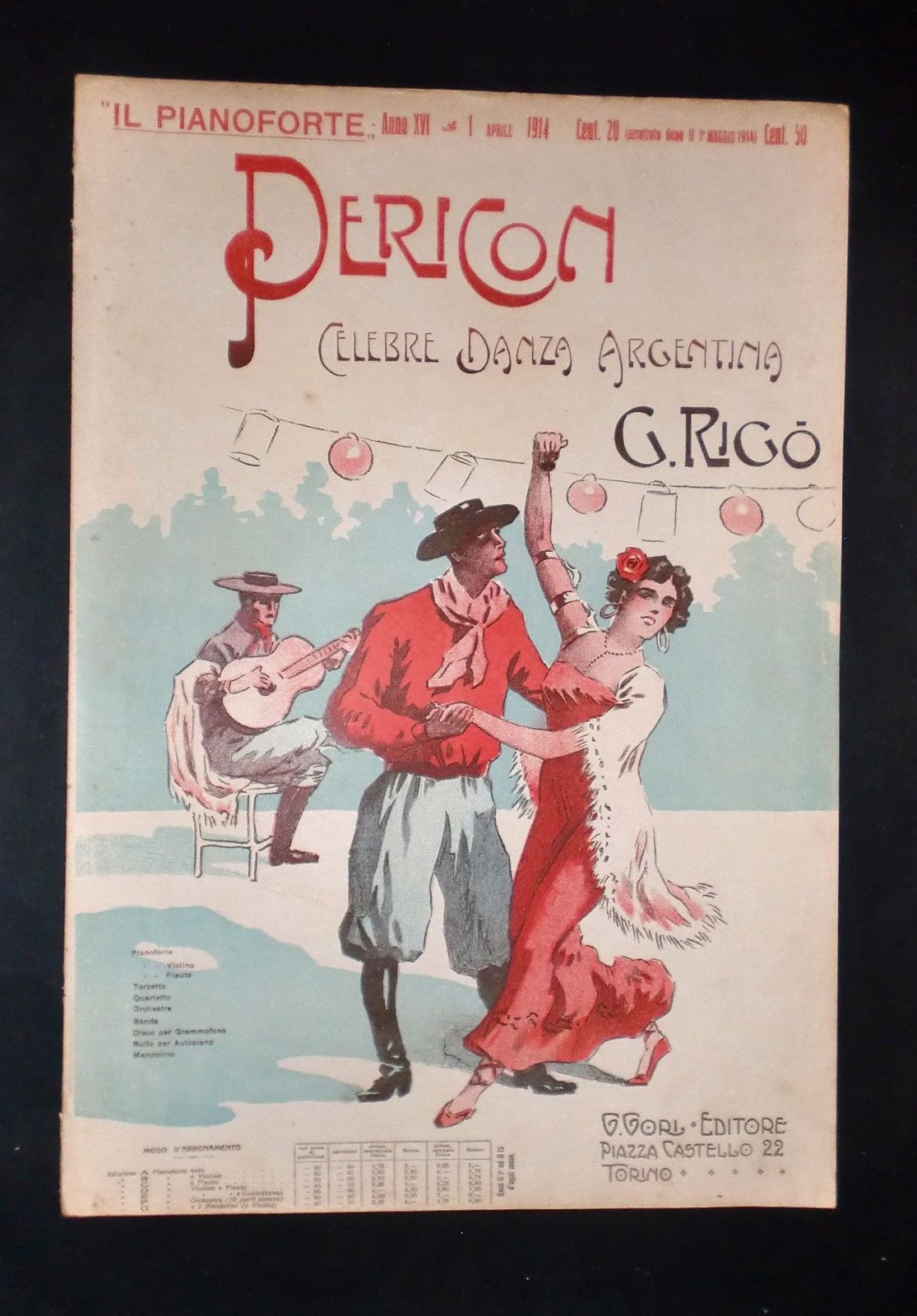 Musica Spartiti -\Il pianoforte" - 1 Aprile 1914 c.a - …