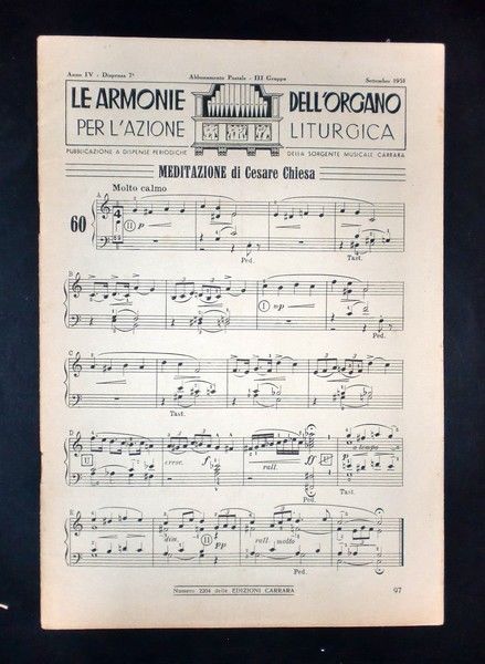 Musica spartiti - Le armonie dell'organo - Anno IV - …