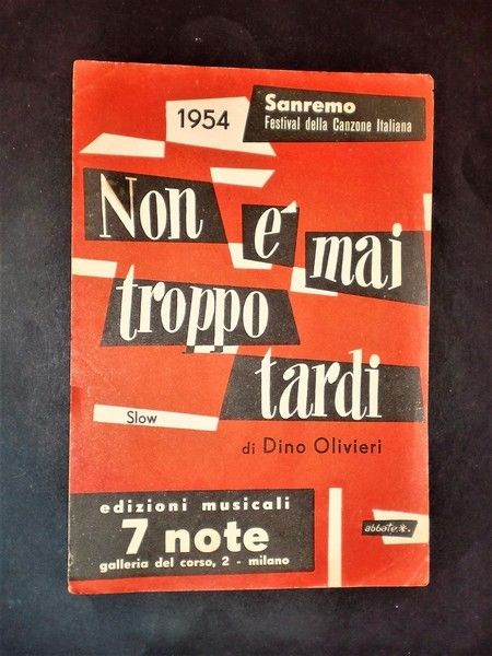 Musica spartiti - Non è mai troppo tardi (slow) - …