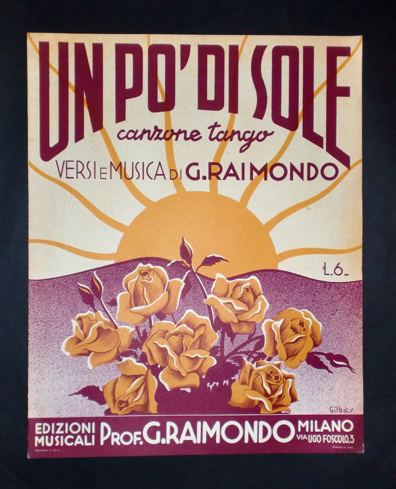 Musica Spartiti - Un pò di sole - Canzone tango …