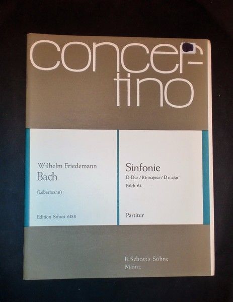 Musica spartiti - W. F. Bach - Sinfonie D-dur falck …