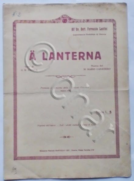Musica Spartito - A Lanterna - Pianoforte e Canto - …