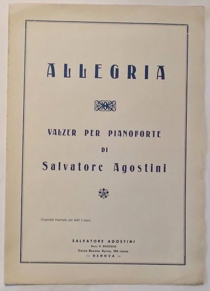 Musica Spartito - Allegria - Valzer per Pianoforte - S. …