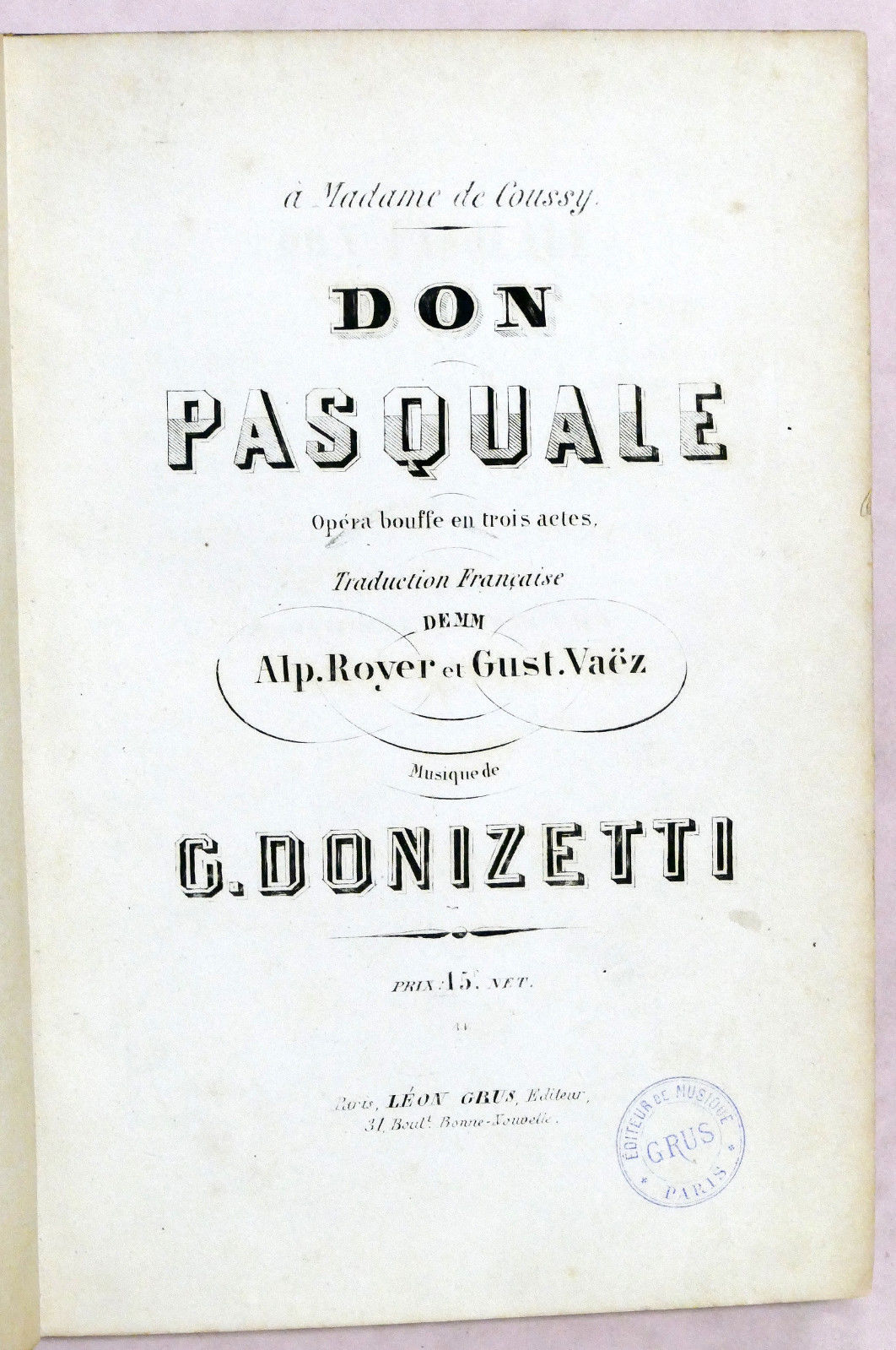 Musica Spartito - G. Donizetti - Don Pasquale - Leon …