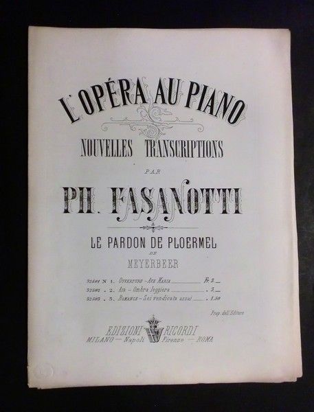 Musica Spartito - Le pardon de ploermel - Ph. Fasanotti …