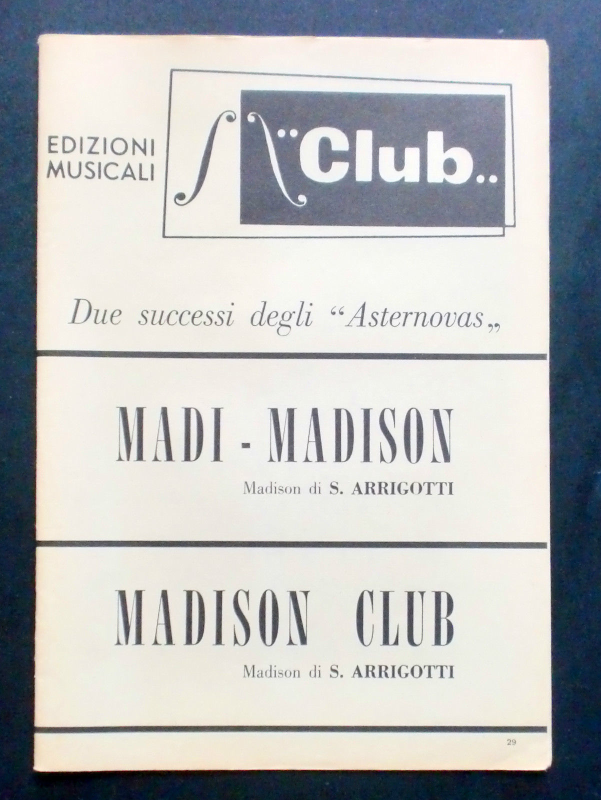 Musica Spartito - Madi-Madison - Madison Club - Pianoforte e …