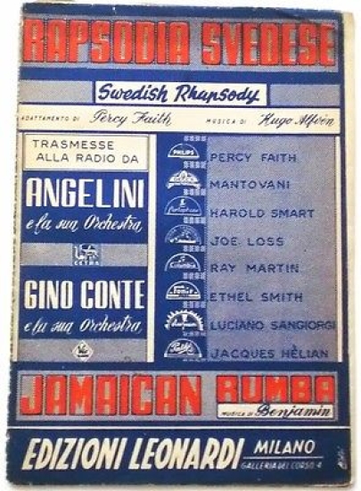 Musica Spartito - Rapsodia Svedese - Gino Conte e la …
