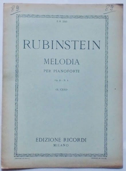 Musica Spartito - Rubinstein - Melodia per pianoforte - Op. …