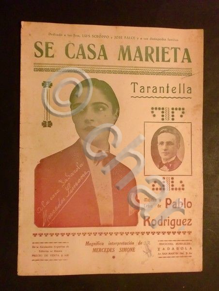 Musica spartito - SE CASA MARIETA - Tarantella - P. …