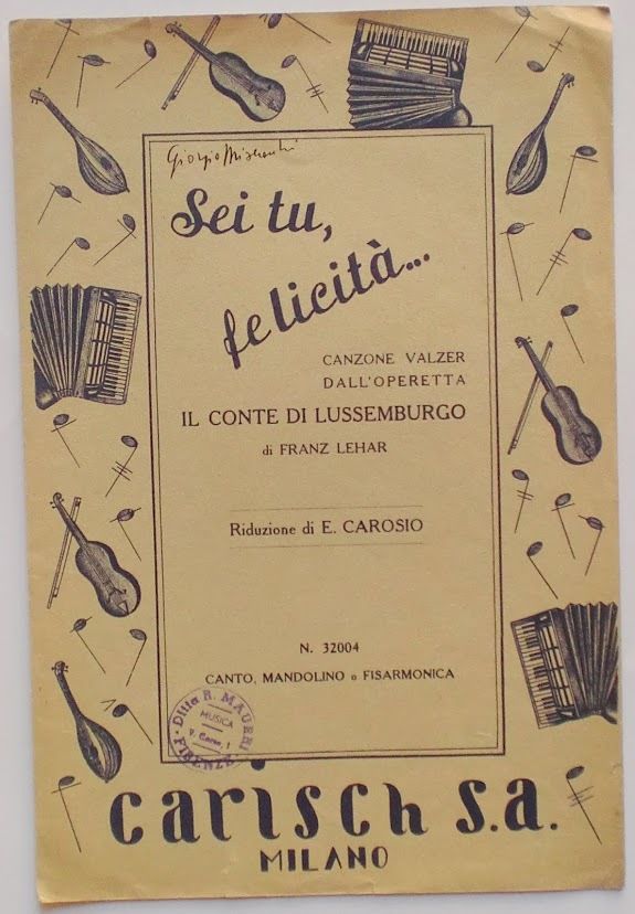 Musica Spartito - Sei tu, felicità. - Canto, Mandolino o …