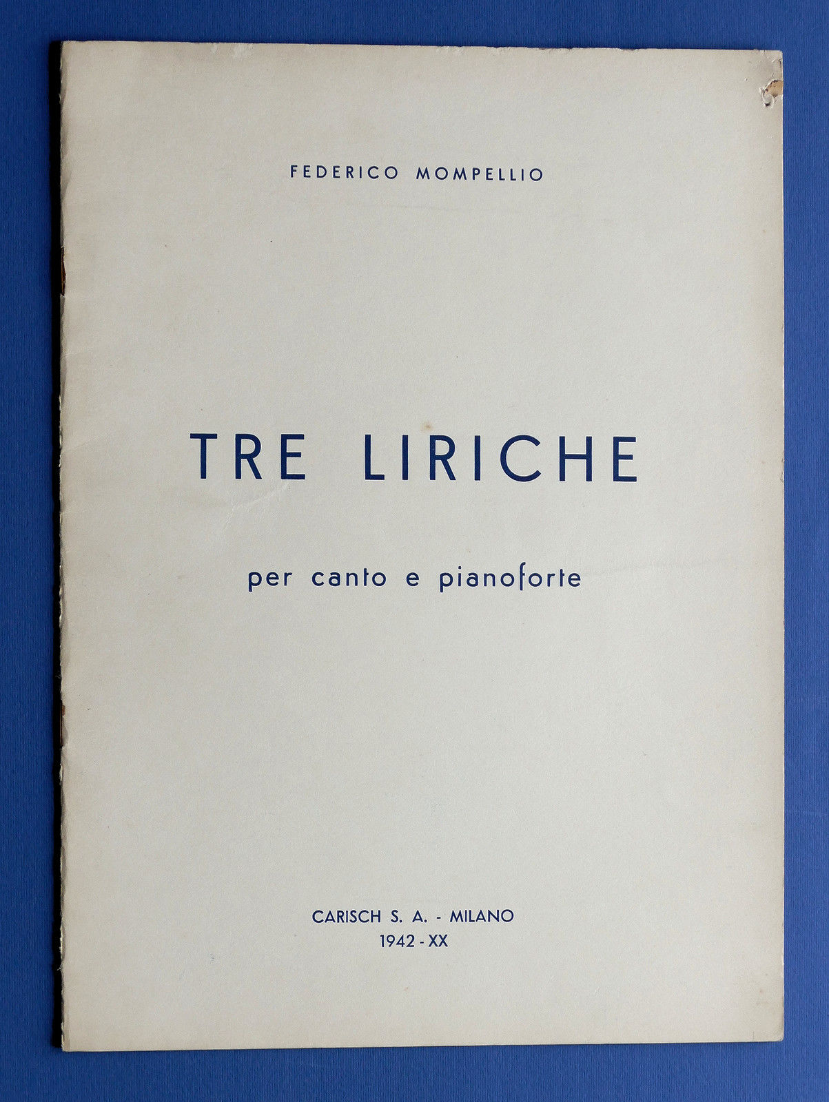 Musica Spartito - Tre Liriche per canto e pianoforte - …