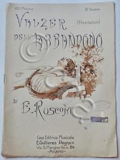 Musica Spartito - Valzer dell'abbandono - E. Rusconi - Pianoforte …