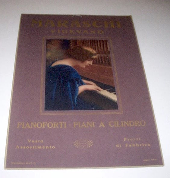Musica Strumenti musicali Pubblicità Maraschi Vigevano - Pianoforti - anni …