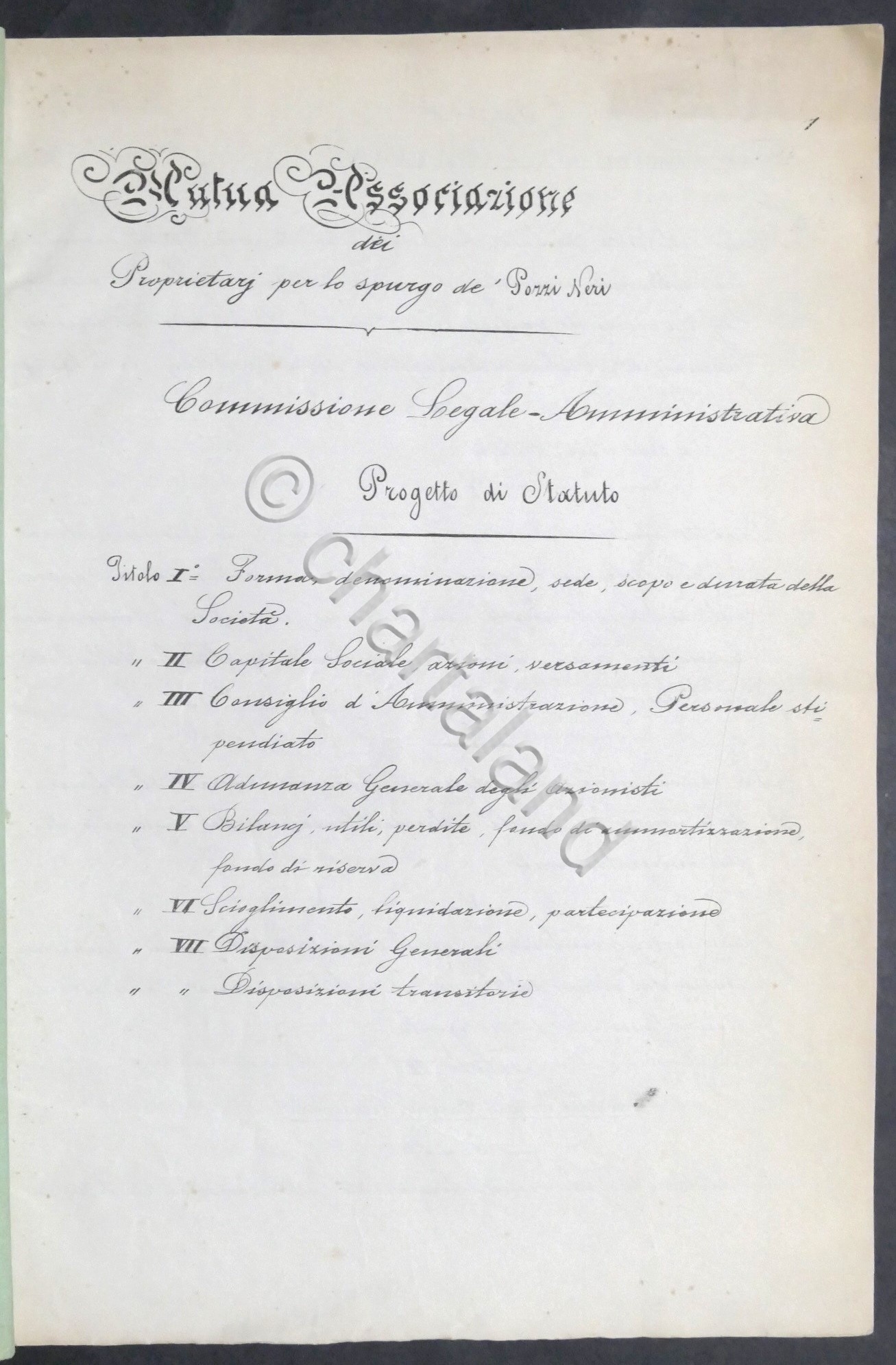 Mutua Associazione Proprietari Spurgo dei Pozzi Neri - Progetto di …