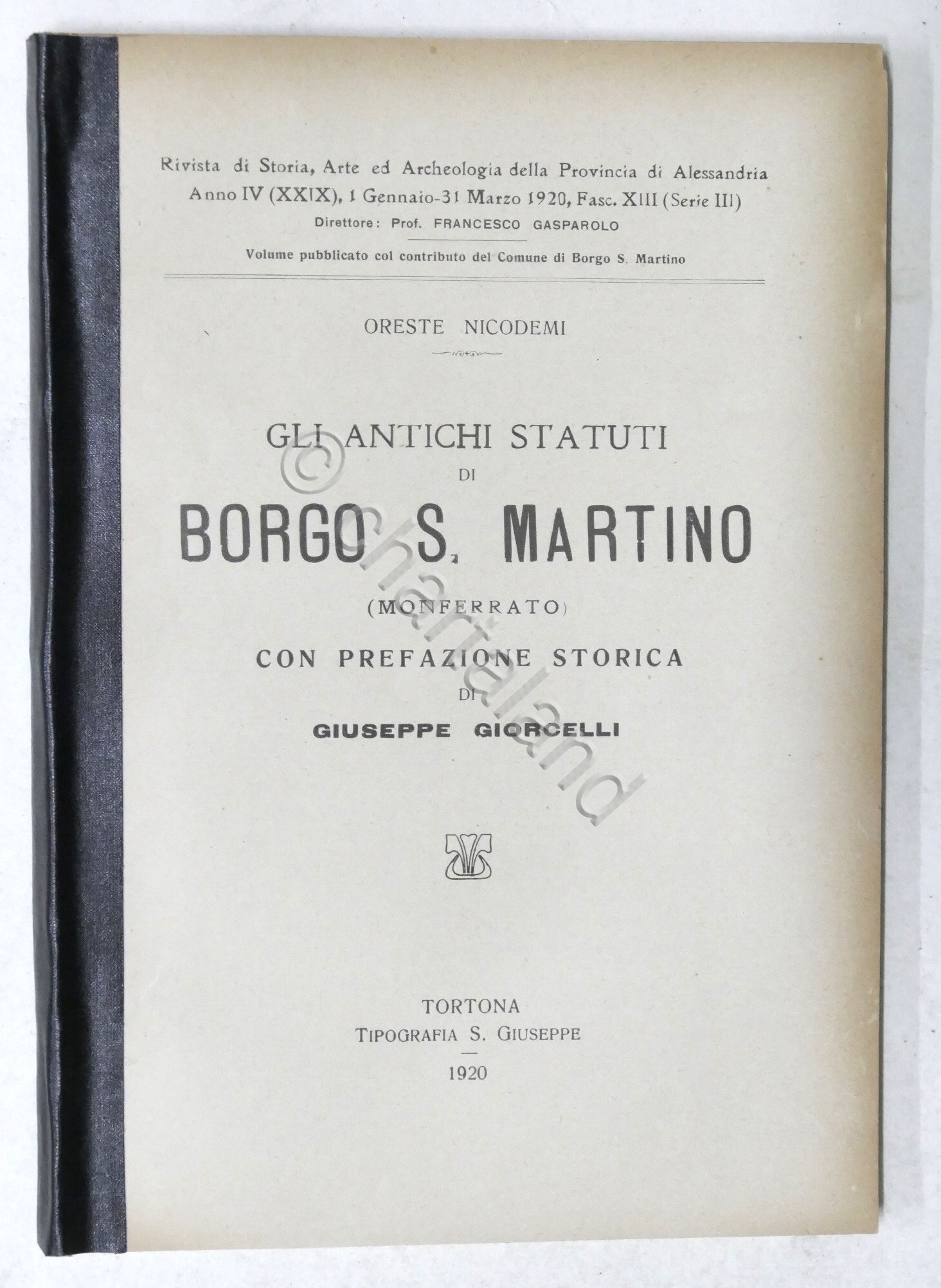 Oreste Nicodemi - Gli antichi statuti di Borgo S. Martino …