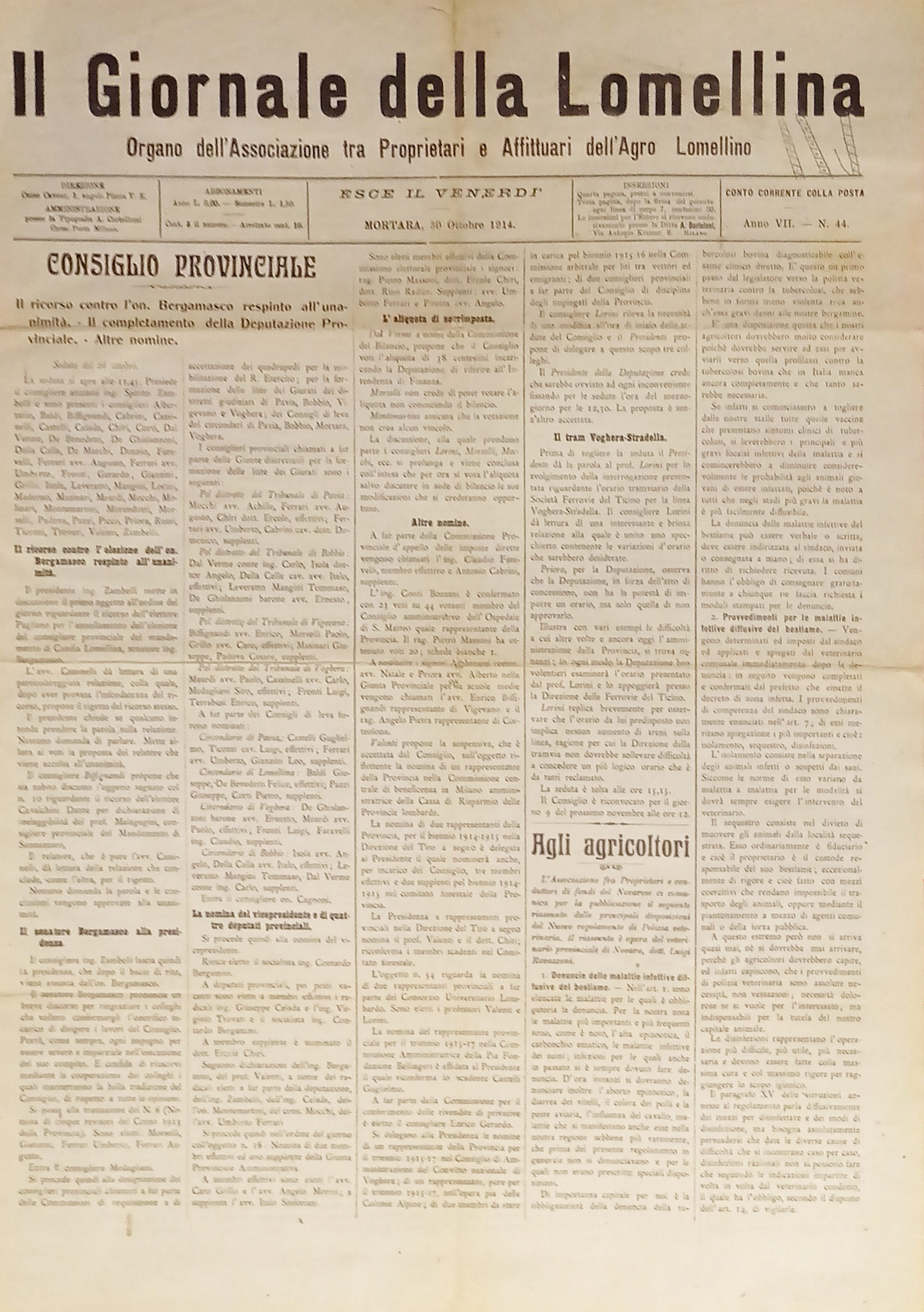 Organo Ass. Proprietari e Affittuari - Il Giornale della Lomellina …