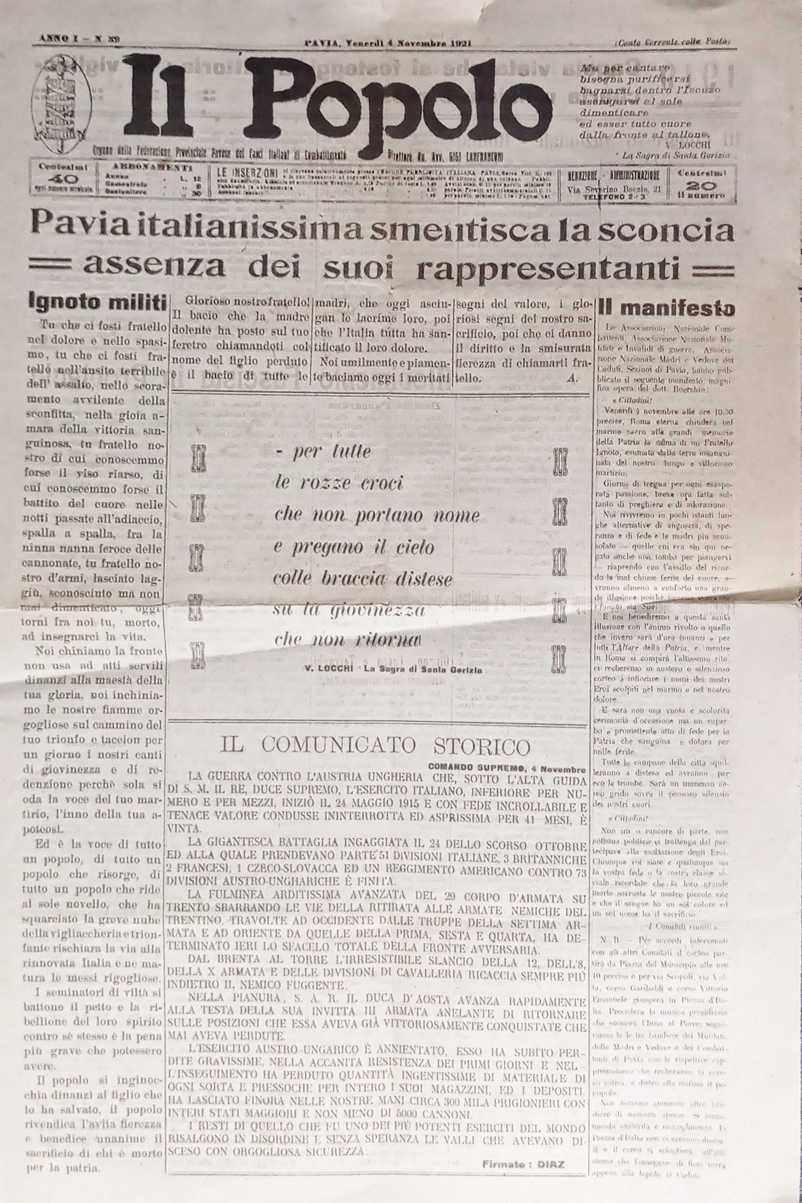 Organo della Federazione Provinciale Pavese dei Fasci - Il Popolo …