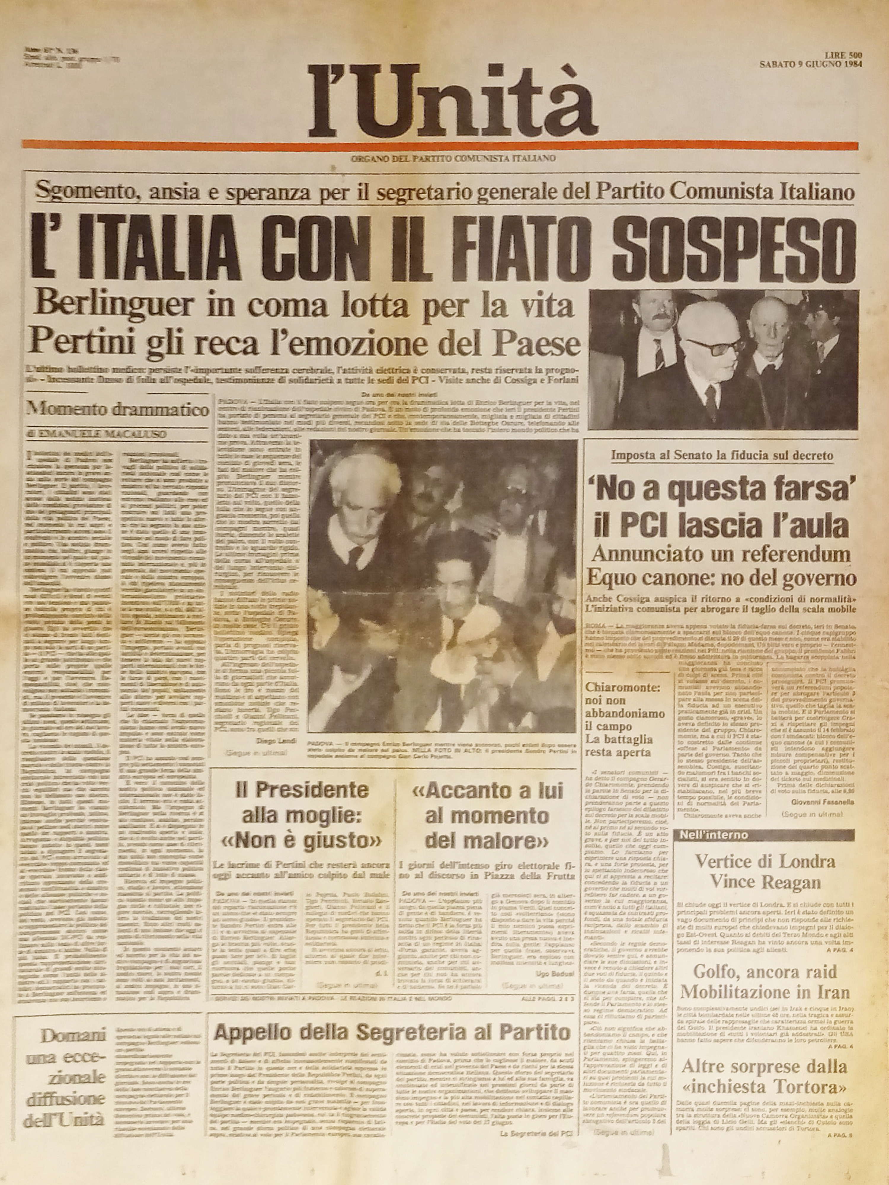 Organo Partito Comunista - L'Unità n. 136 - 1984 L'Italia …