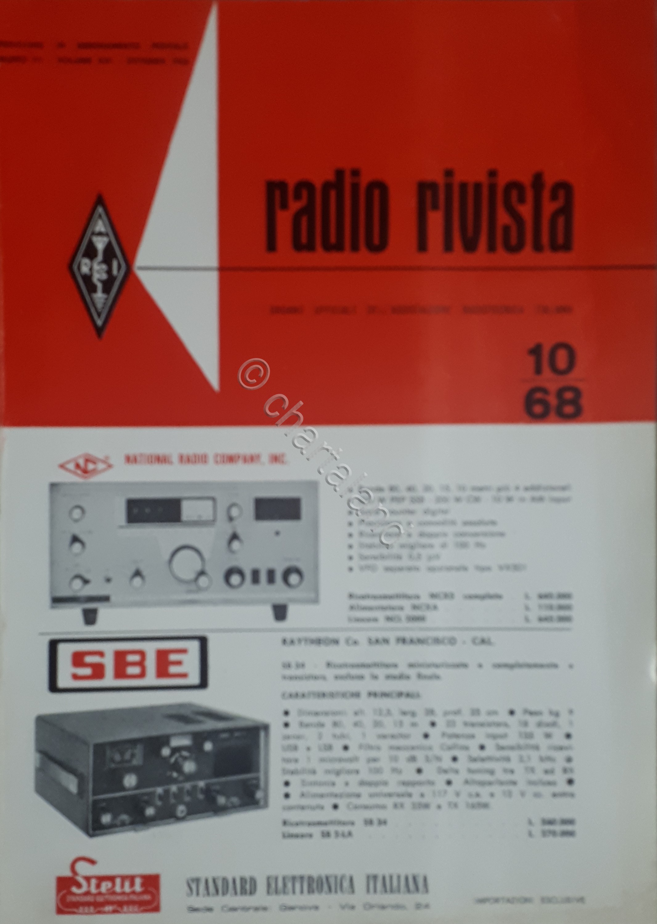 Organo Ufficiale Associazione Radiotecnica Italiana - Radio Rivista N. 10 …