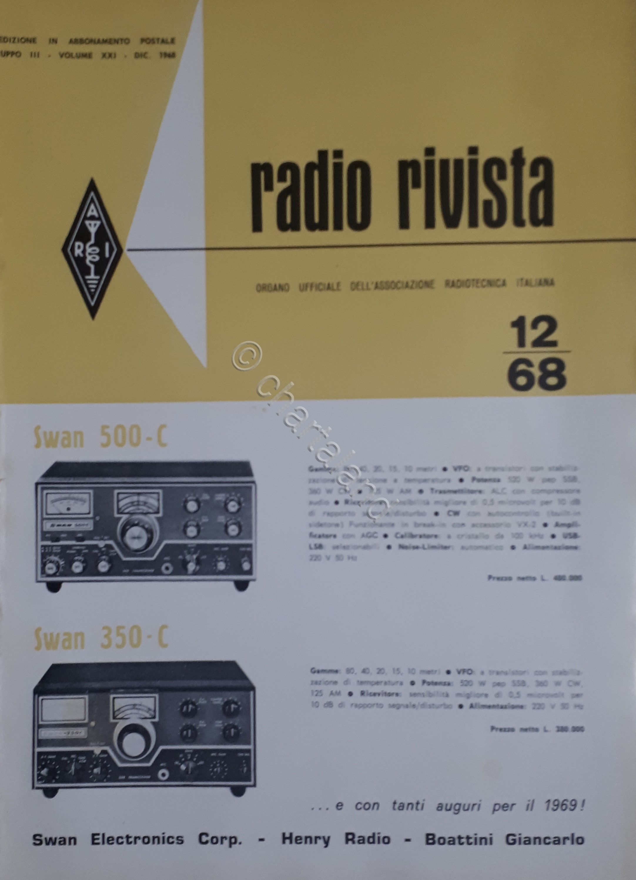 Organo Ufficiale Associazione Radiotecnica Italiana - Radio Rivista N. 12 …