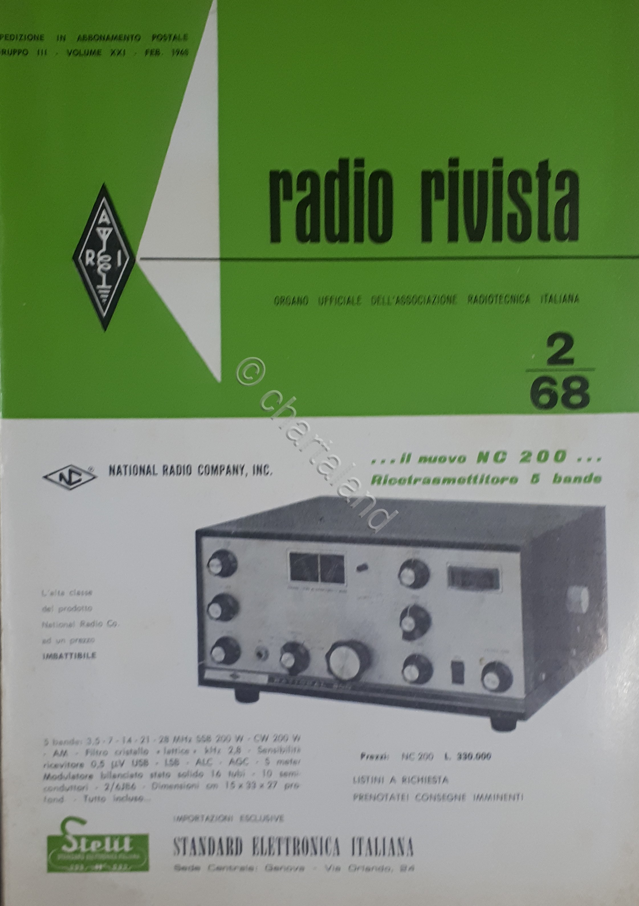 Organo Ufficiale Associazione Radiotecnica Italiana - Radio Rivista N. 2 …
