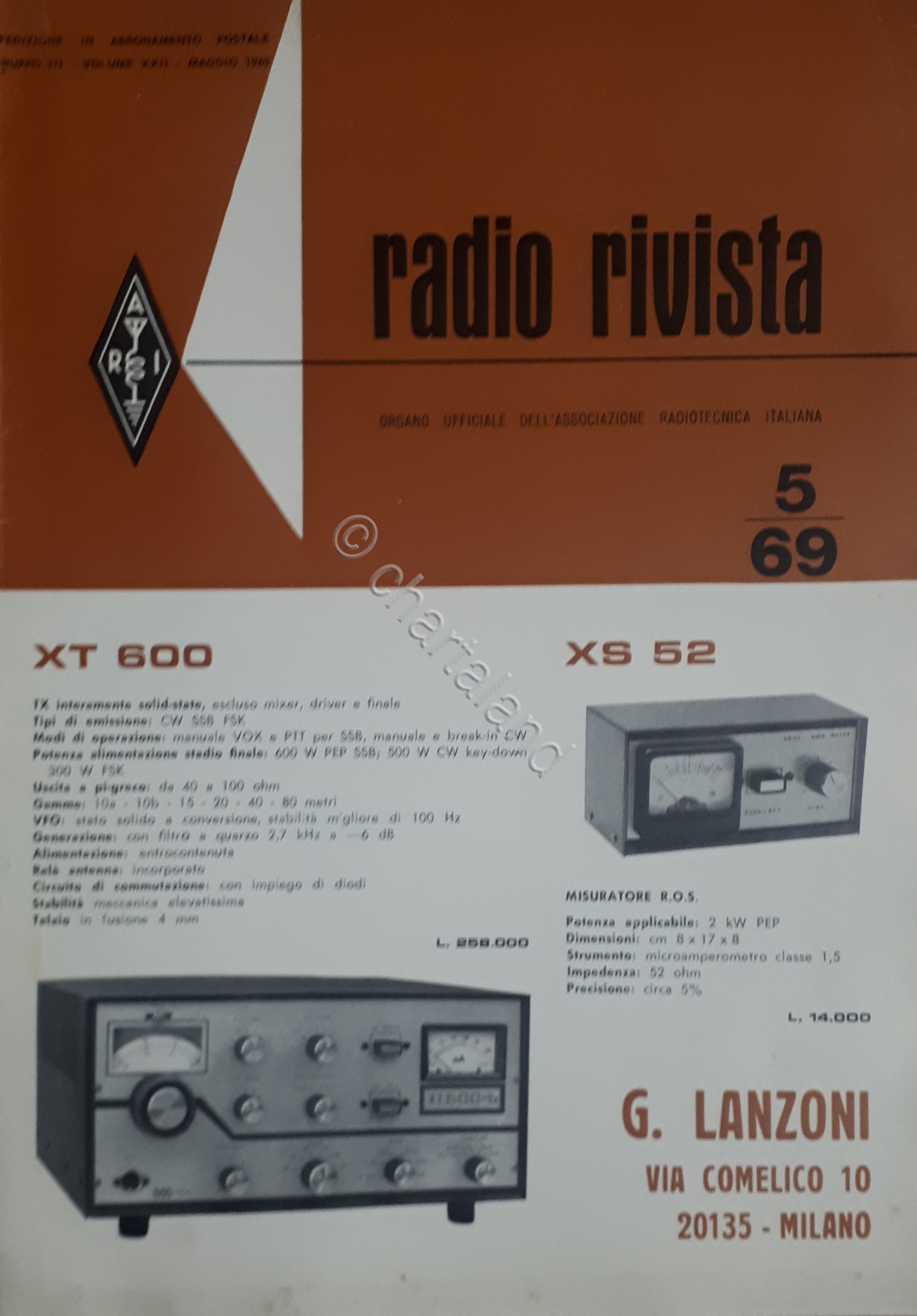 Organo Ufficiale Associazione Radiotecnica Italiana - Radio Rivista N. 5 …