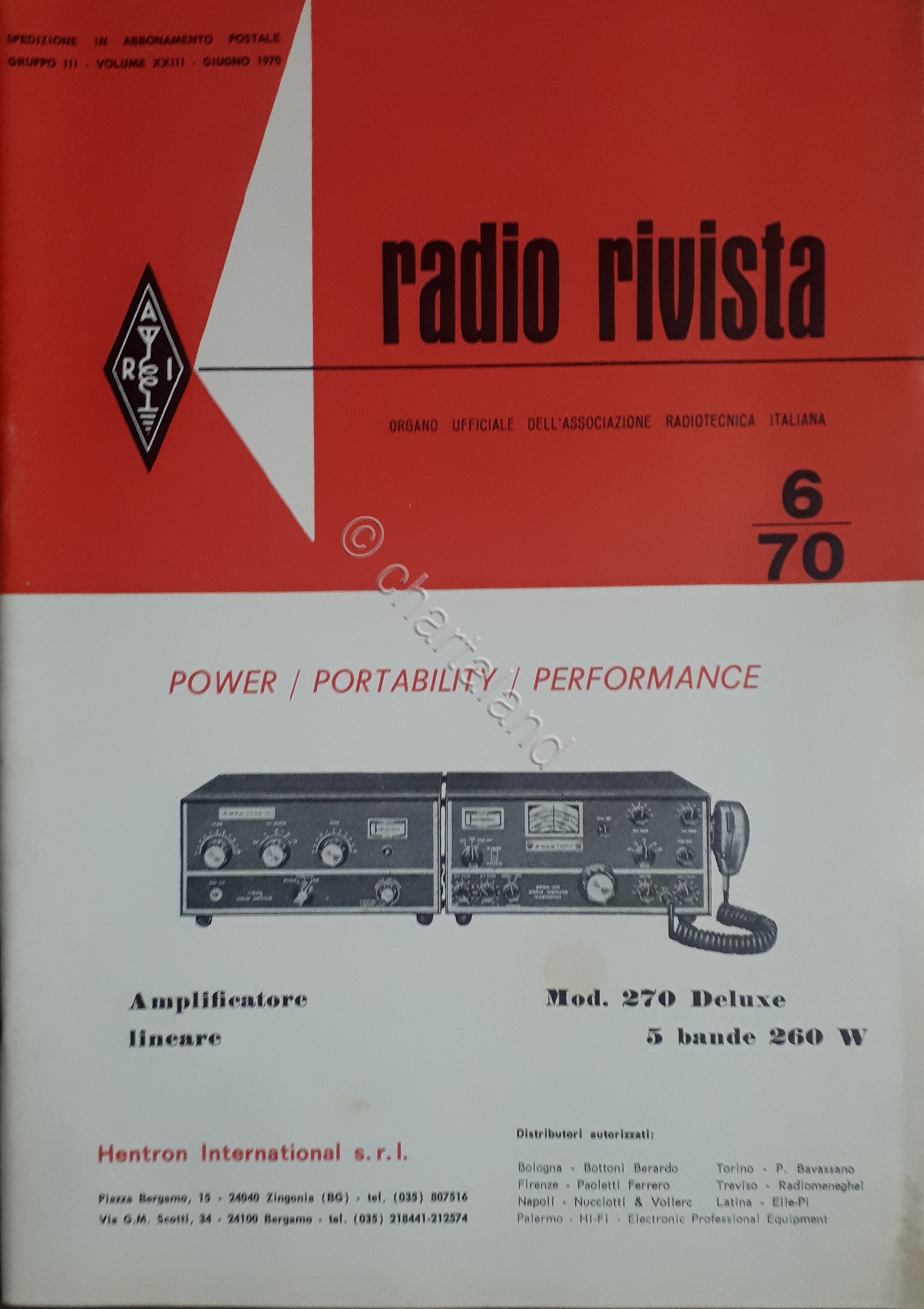 Organo Ufficiale Associazione Radiotecnica Italiana - Radio Rivista N. 6 …