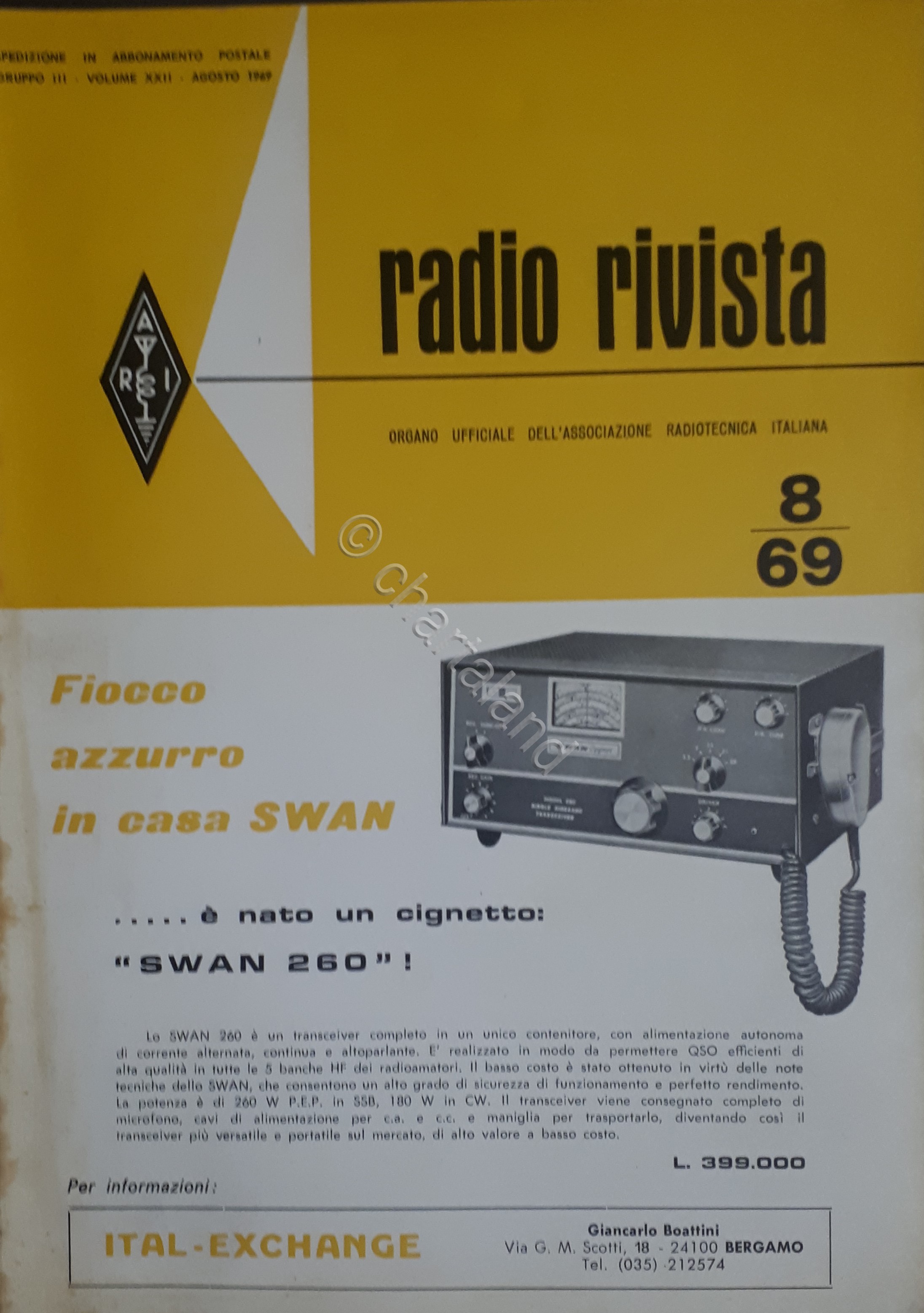 Organo Ufficiale Associazione Radiotecnica Italiana - Radio Rivista N. 8 …