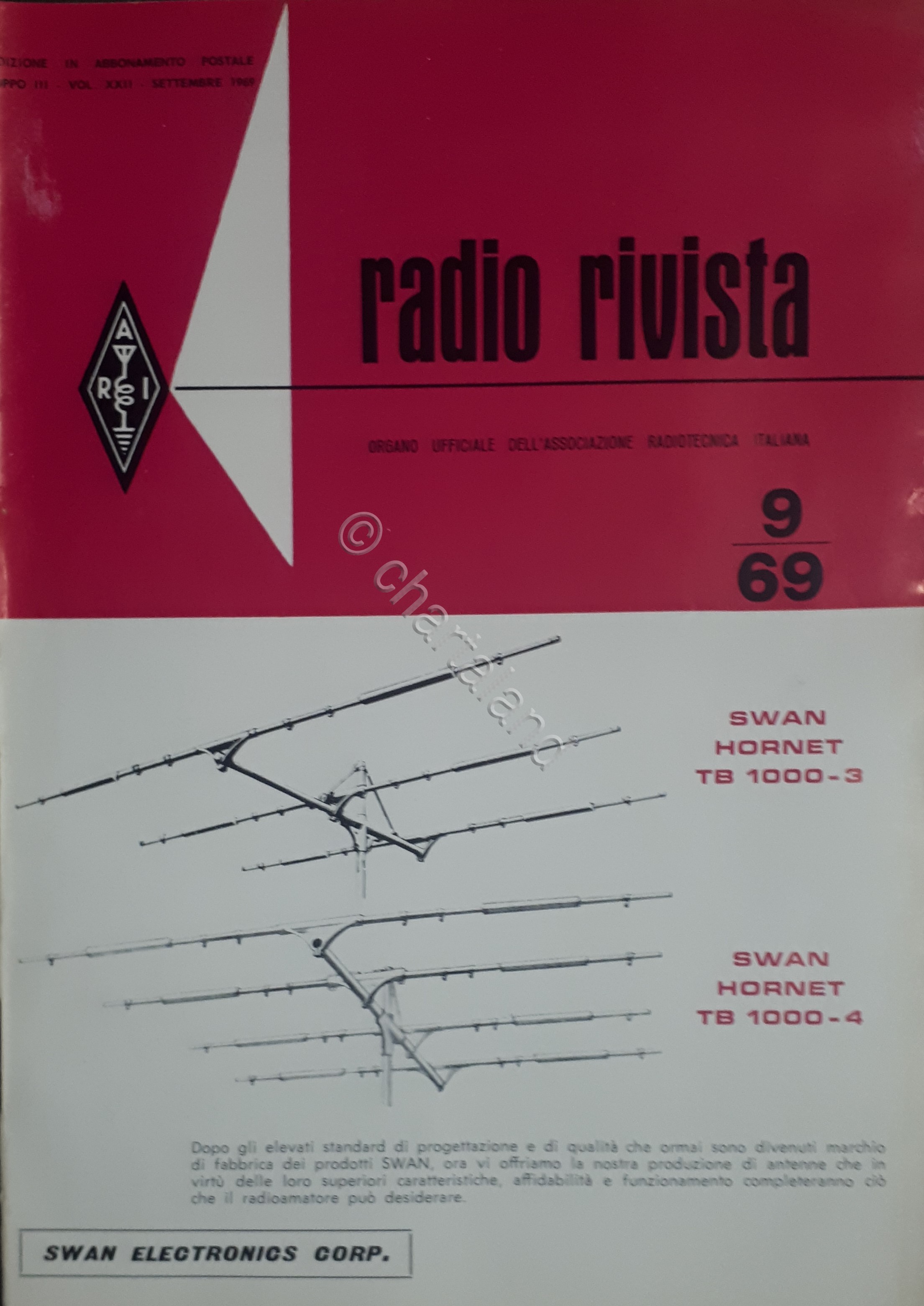 Organo Ufficiale Associazione Radiotecnica Italiana - Radio Rivista N. 9 …