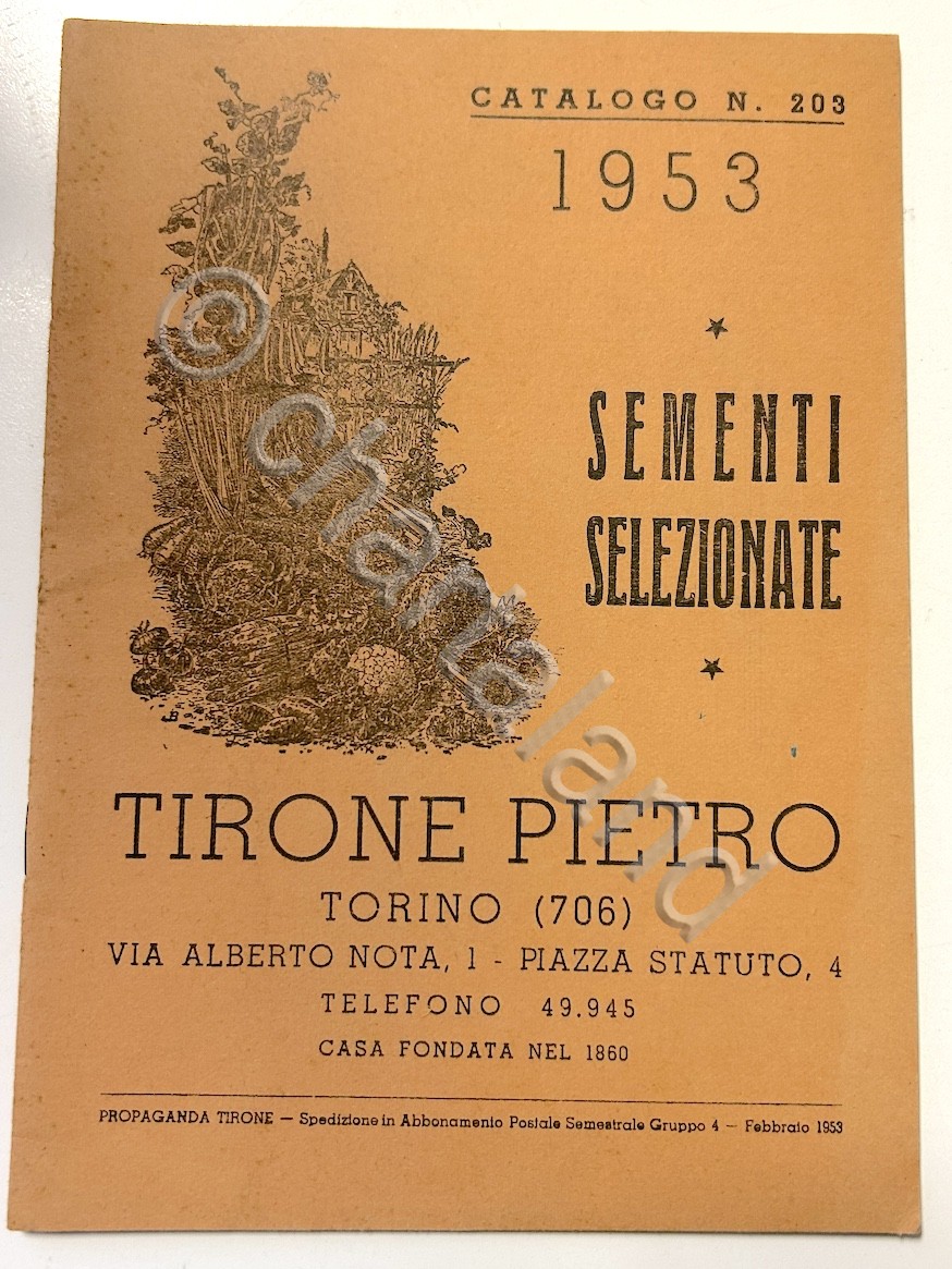 Orticoltura - Catalogo Tirone Pietro - Sementi selezionate - 1^ …