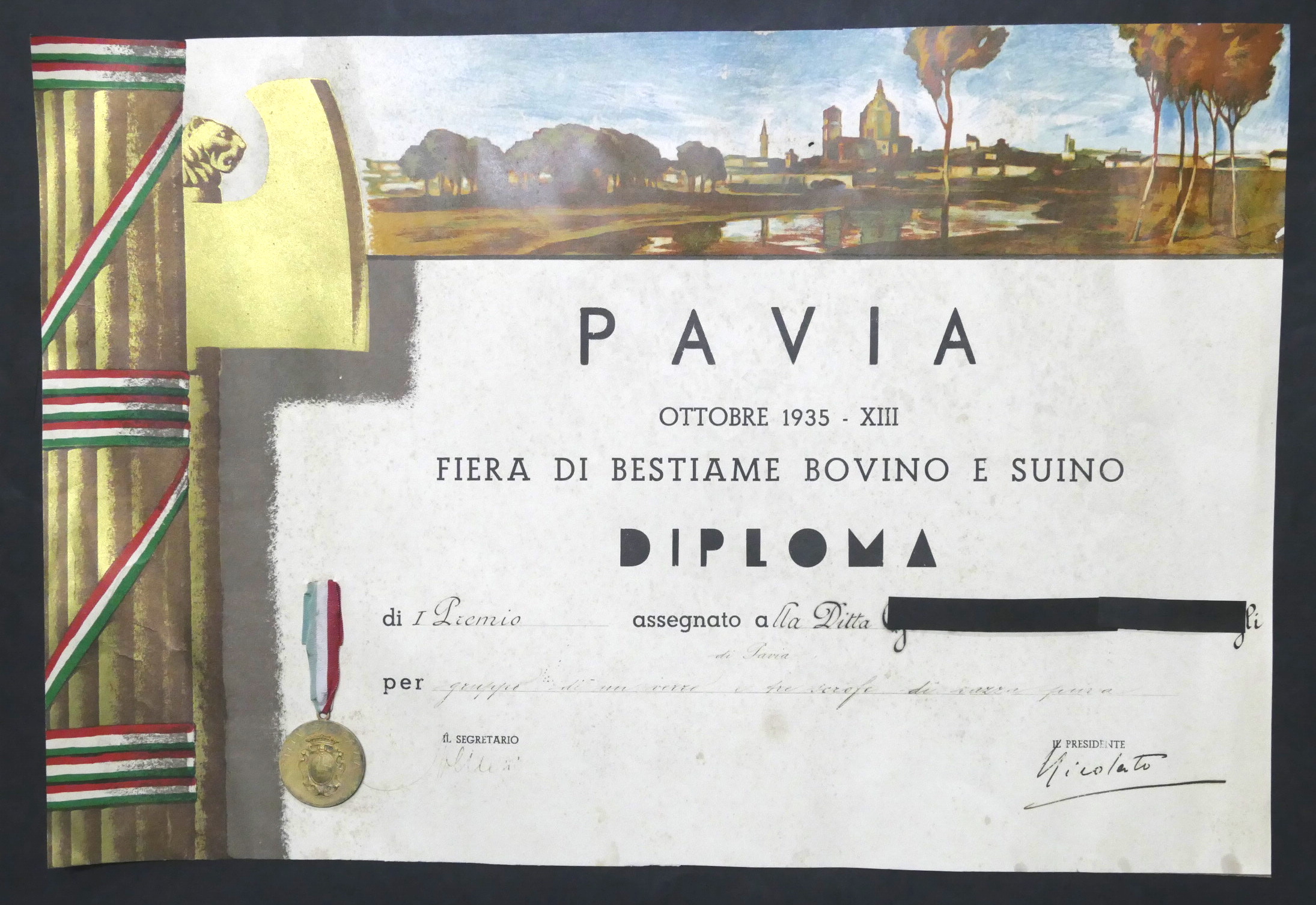 Pavia- Fiera di Bestiame Bovino e Suino - Diploma e …