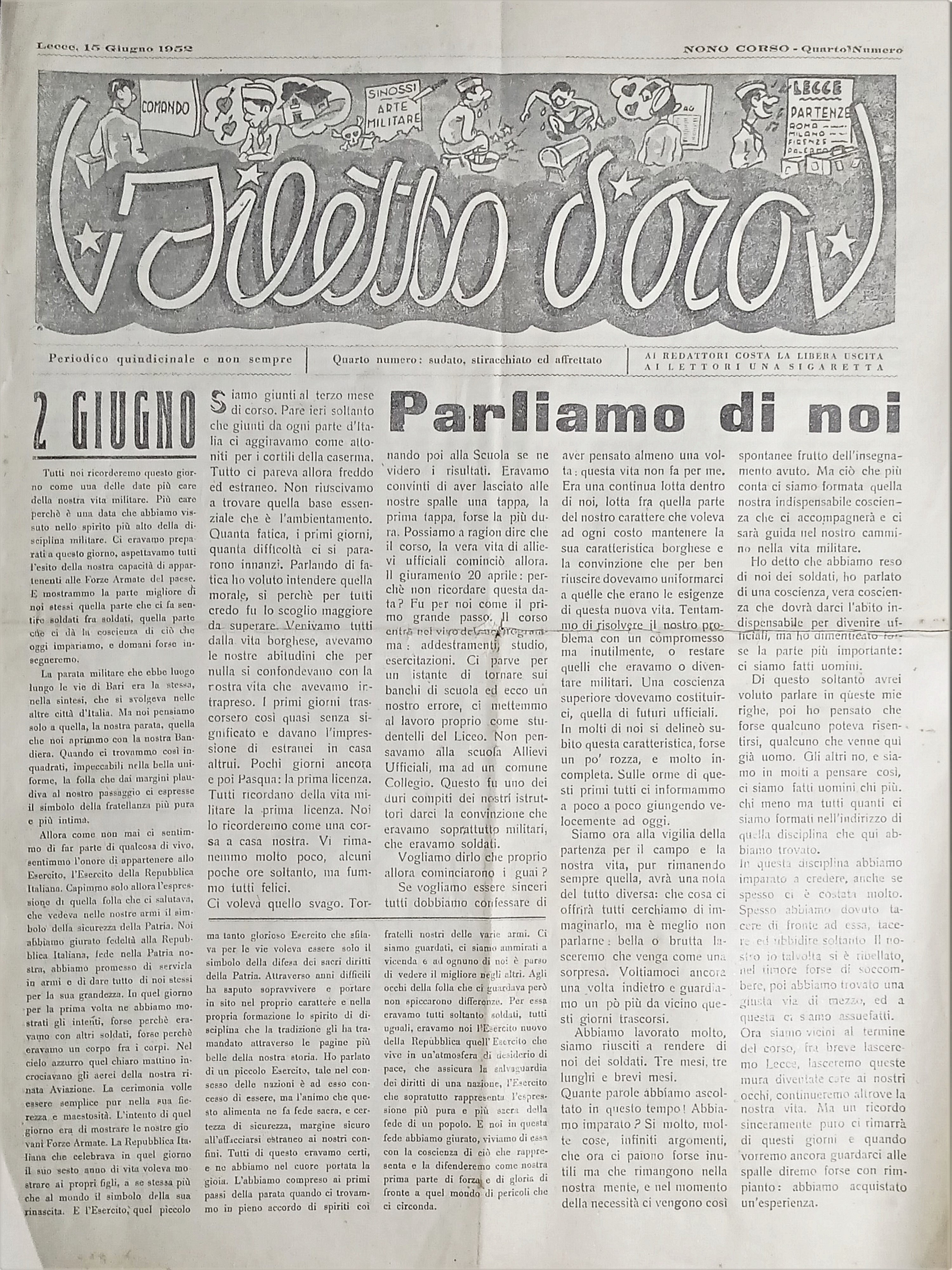 Periodico - Filetto d'Oro - Lecce, 15 Giugno 1952