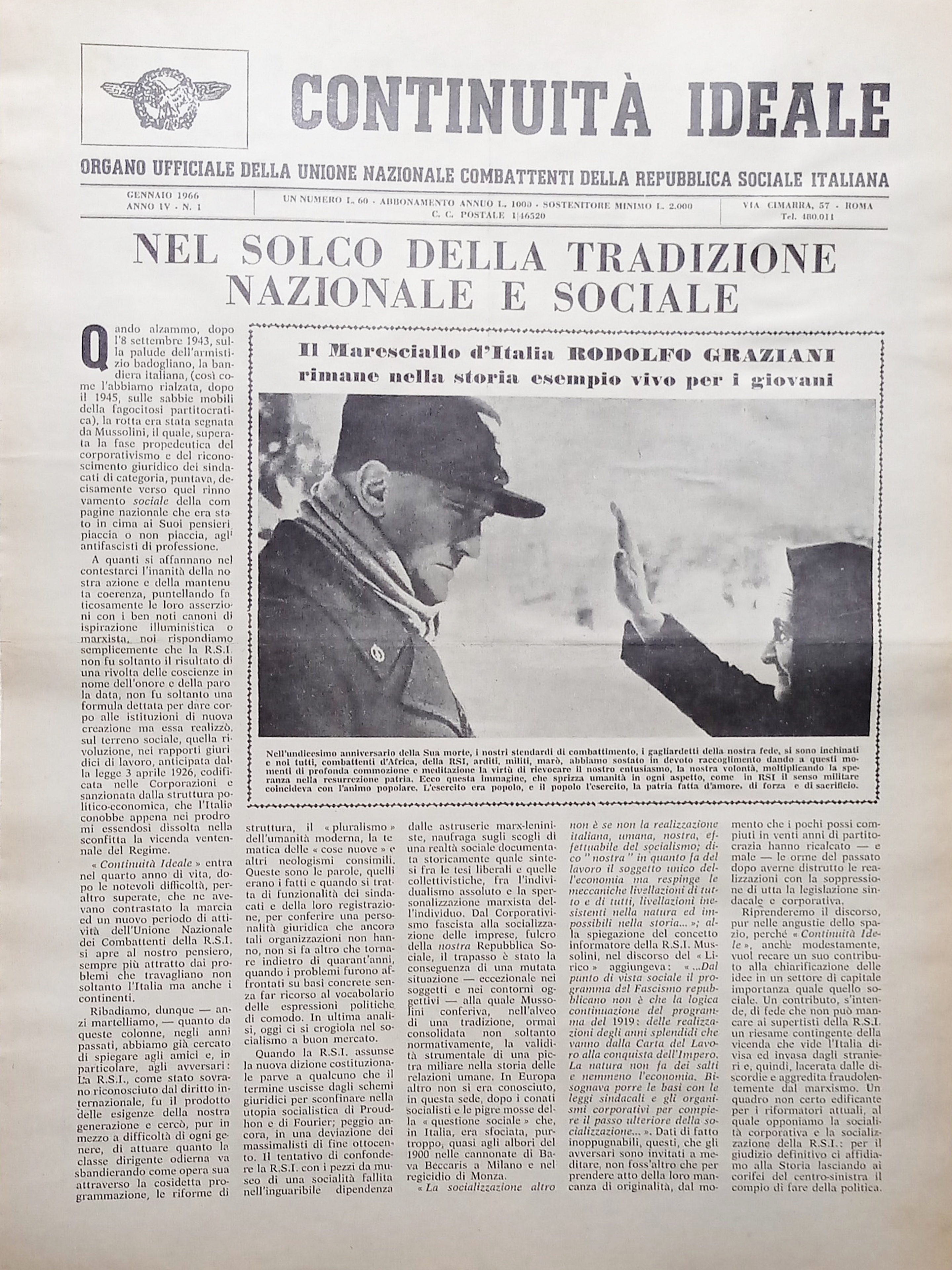 Periodico Unione Nazionale Combattenti RSI - Continuità Ideale N. 1 …