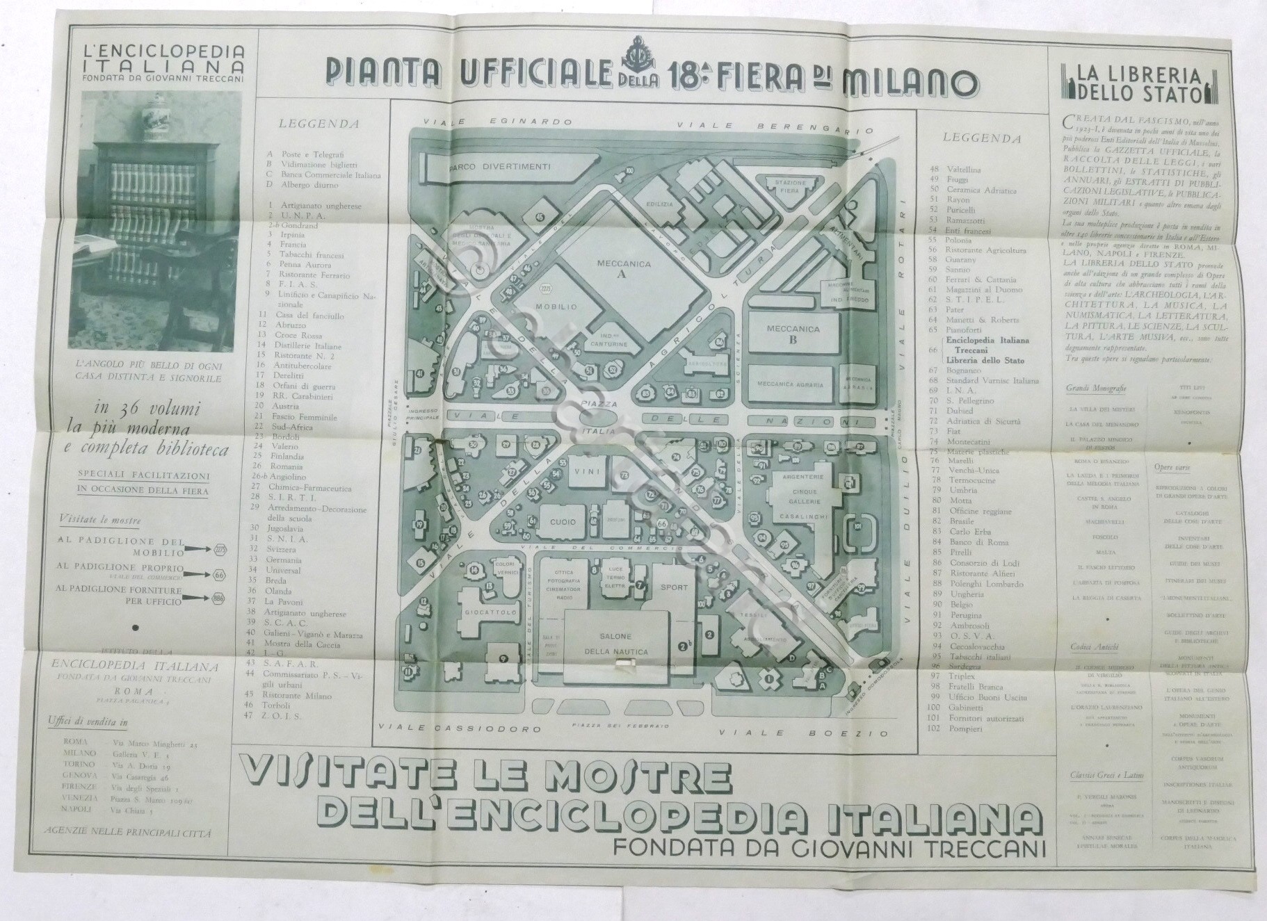Pianta ufficiale della XVIII Fiera di Milano - 1937