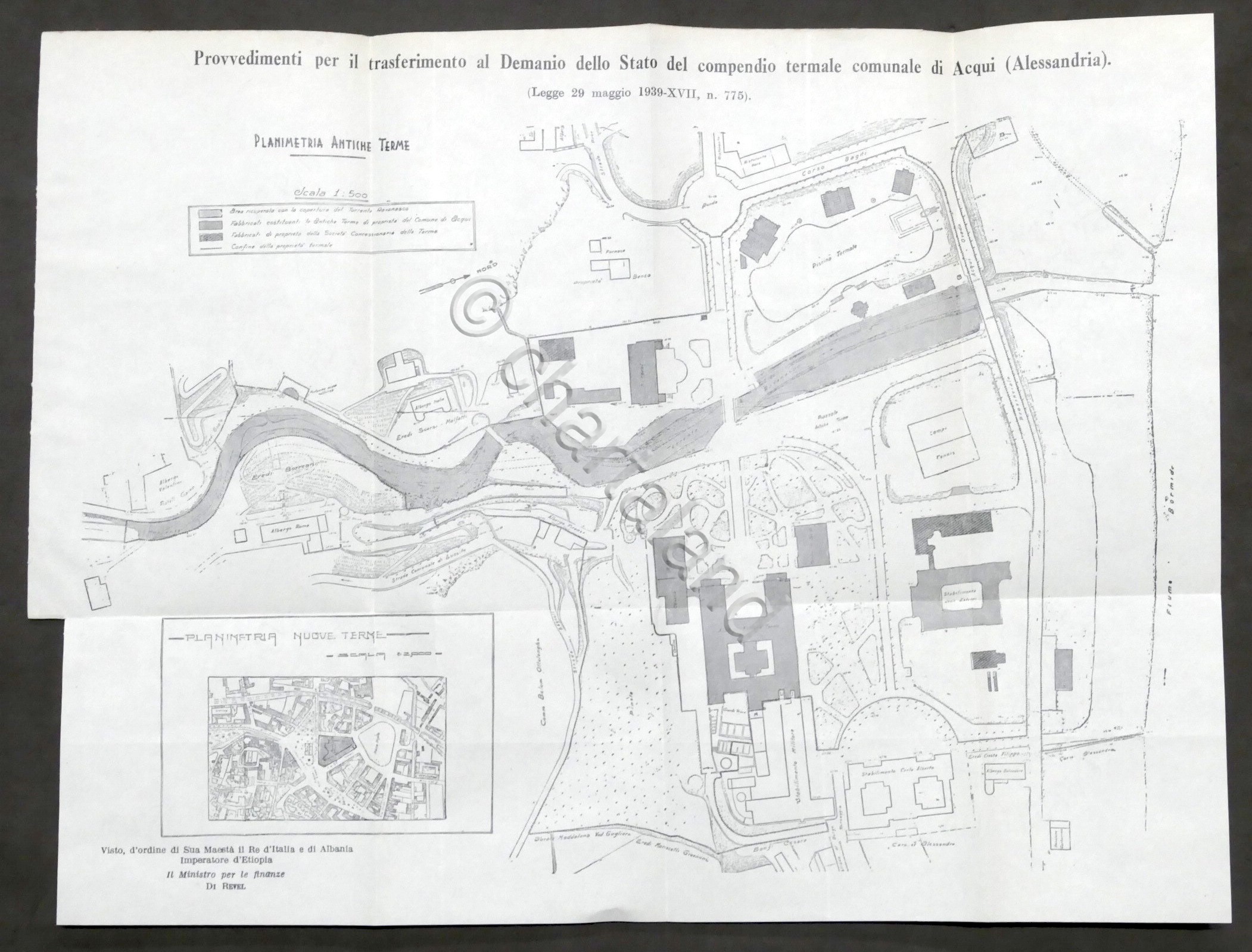 Planimetria Antiche Terme di Acqui (Alessandria) - 1935 ca.