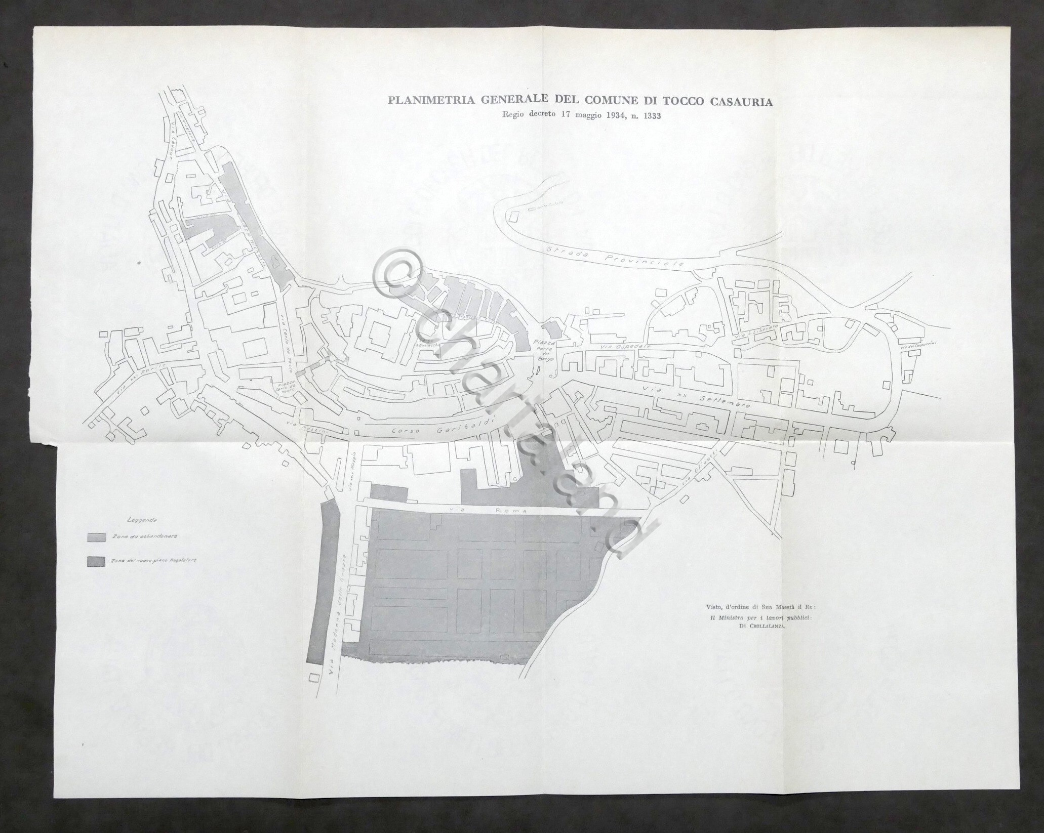 Planimetria generale del Comune di Tocco Casauria (Pescara) - 1934