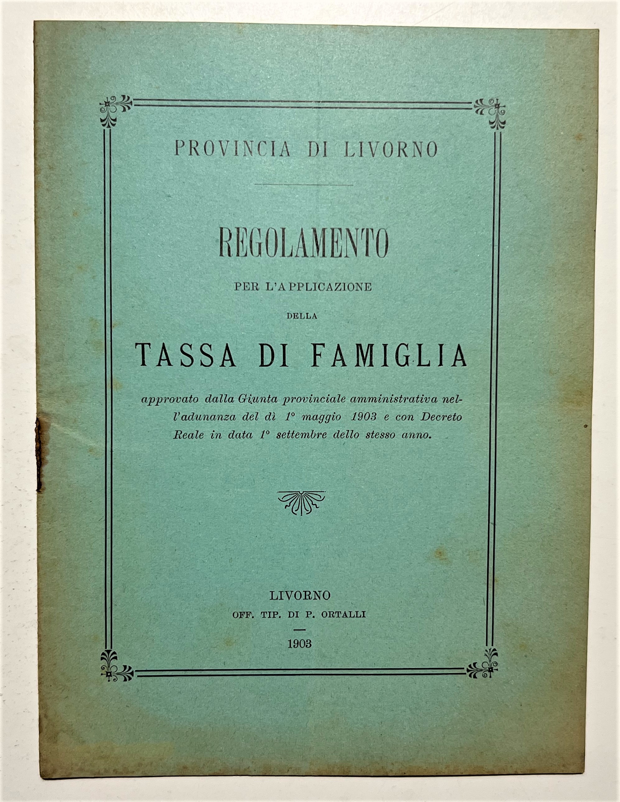 Provincia Livorno - Regolamento per l'Applicazione della Tassa di Famiglia …