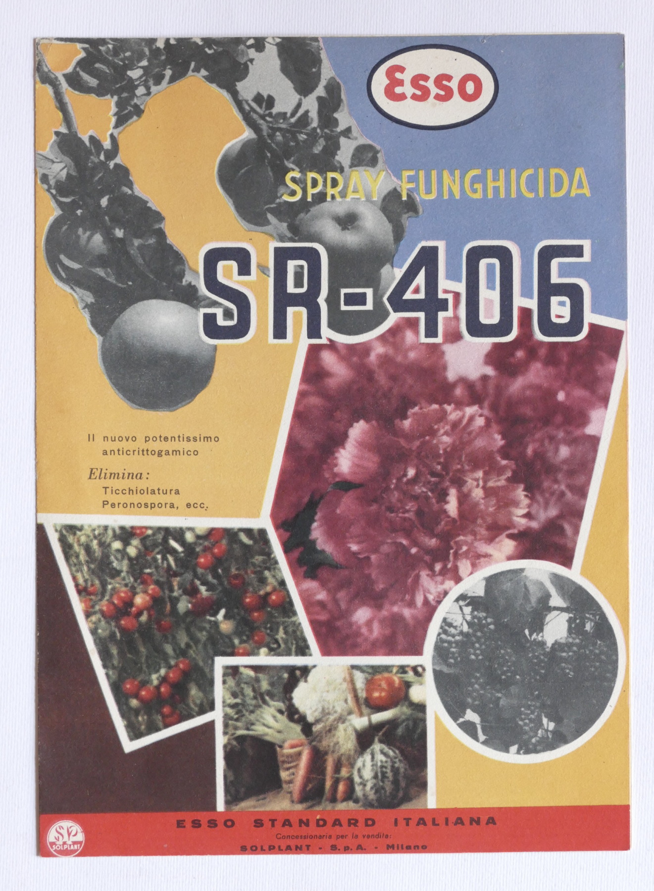 Pubblicità agraria - Brochure Esso Spray Funghicida SR-406 - Solplant …