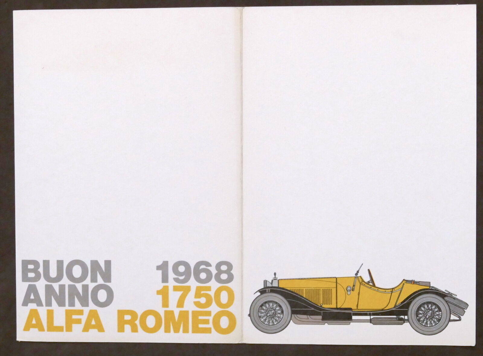 Pubblicità Alfa Romeo - Biglietto augurale - Buon Anno 1968