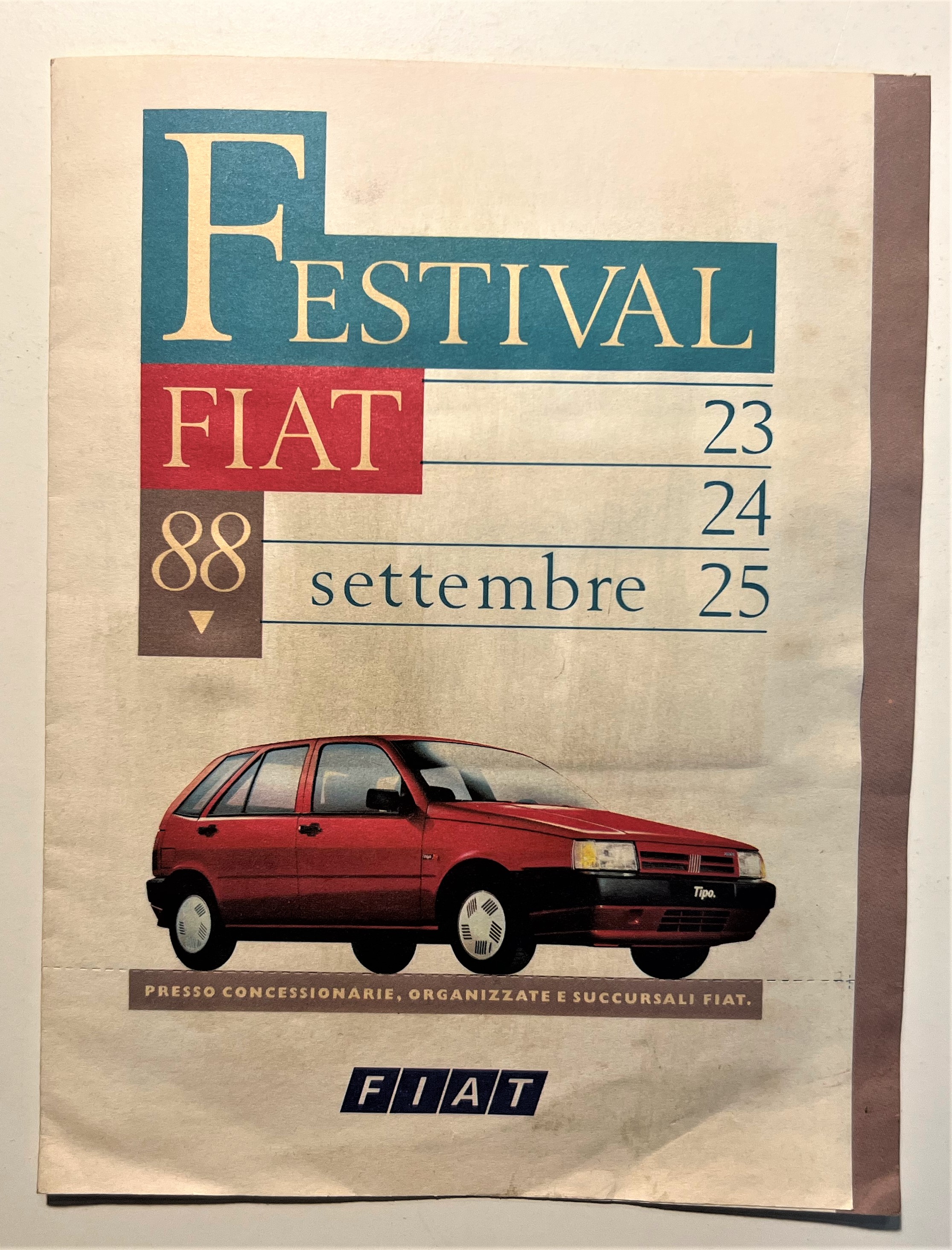 Pubblicità Brochure - Festival FIAT 88 - ed. 1989