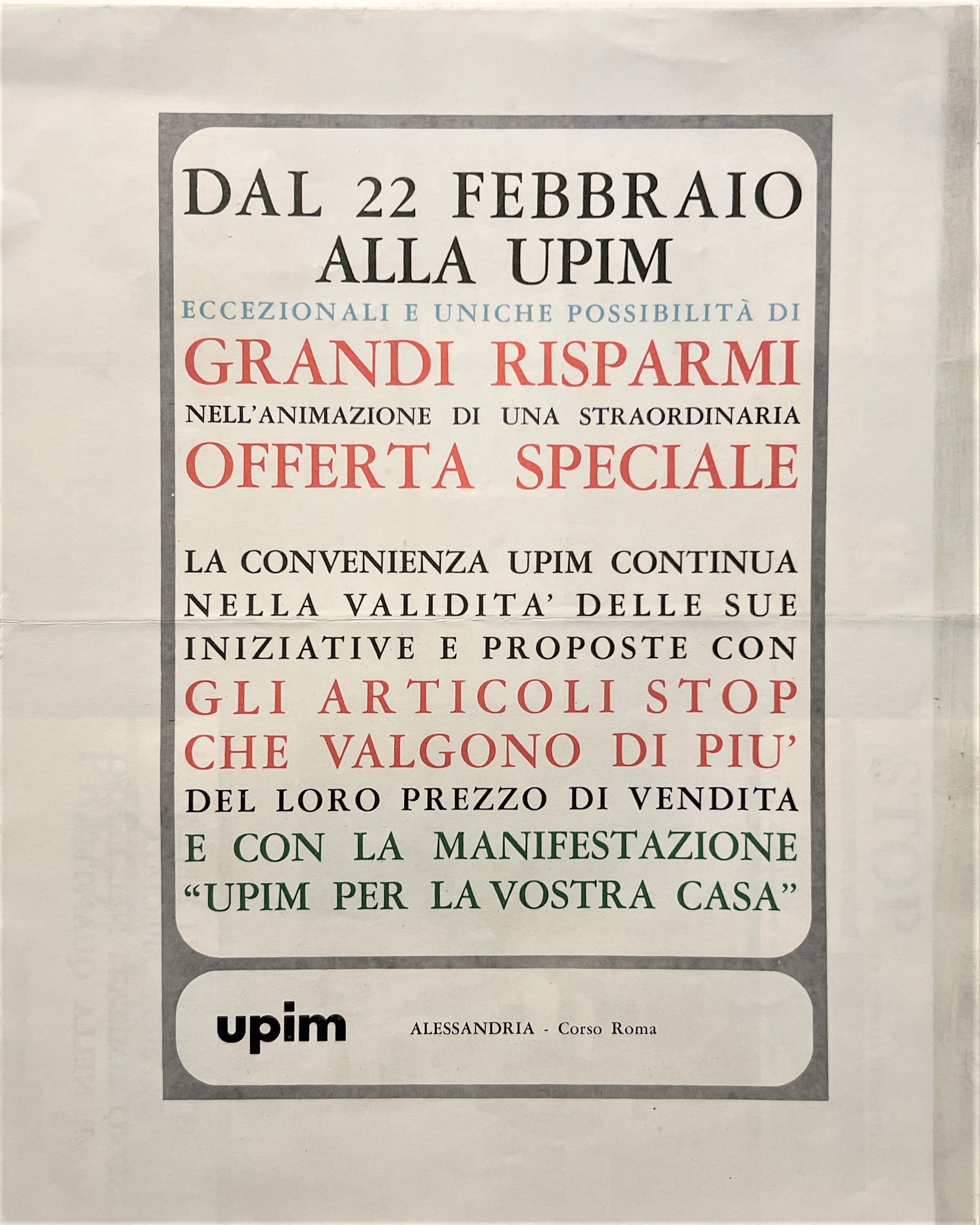 Pubblicità Brochure - UPIM Alessandria - 1964